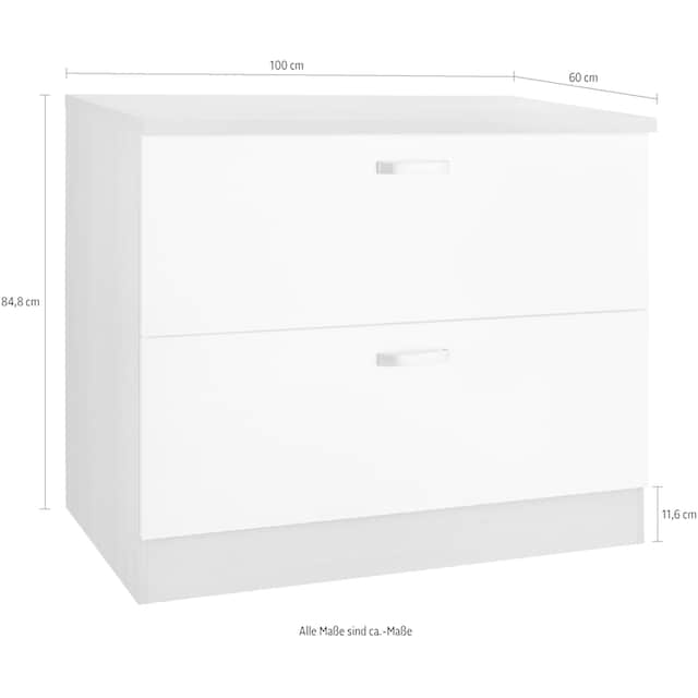 Unterschrank mit auf Metallgriffen, Breite »Faro«, Rechnung OPTIFIT kaufen 100 cm
