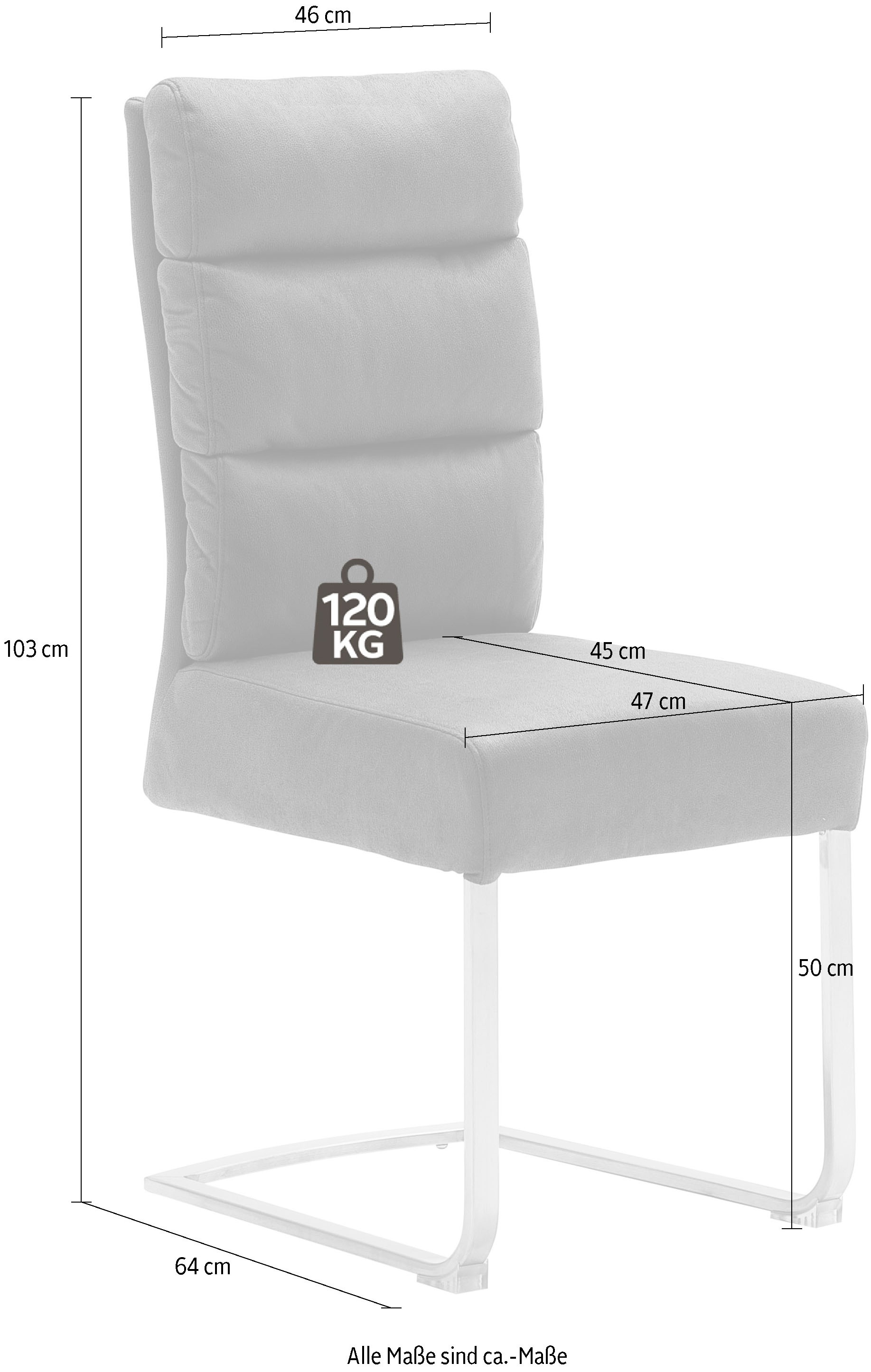 MCA furniture Freischwinger »Rochester«, St., 2 Rechnung (Set), Flachgewebe, 120 Stuhl bis bestellen belastbar auf Kg