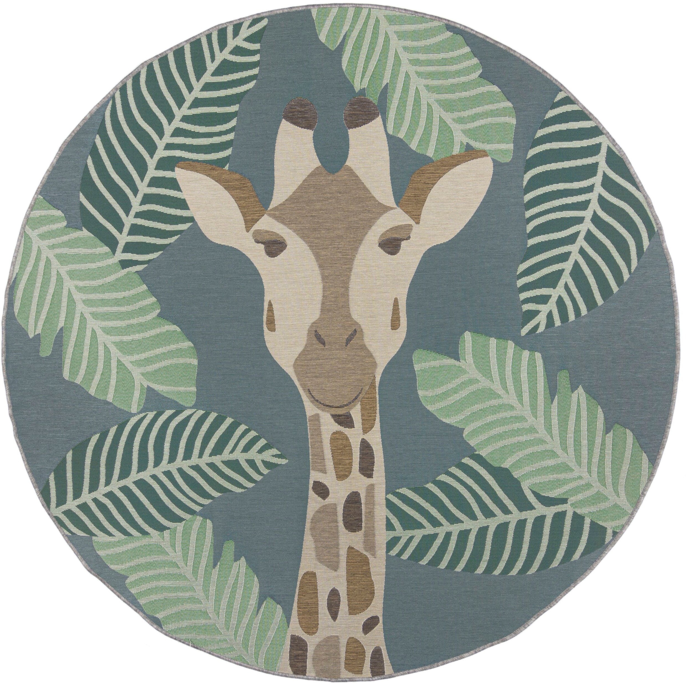 FLAIR RUGS Teppich »Eric Giraffe«, rund, 2 mm Höhe, Outdoor geeignet günstig online kaufen