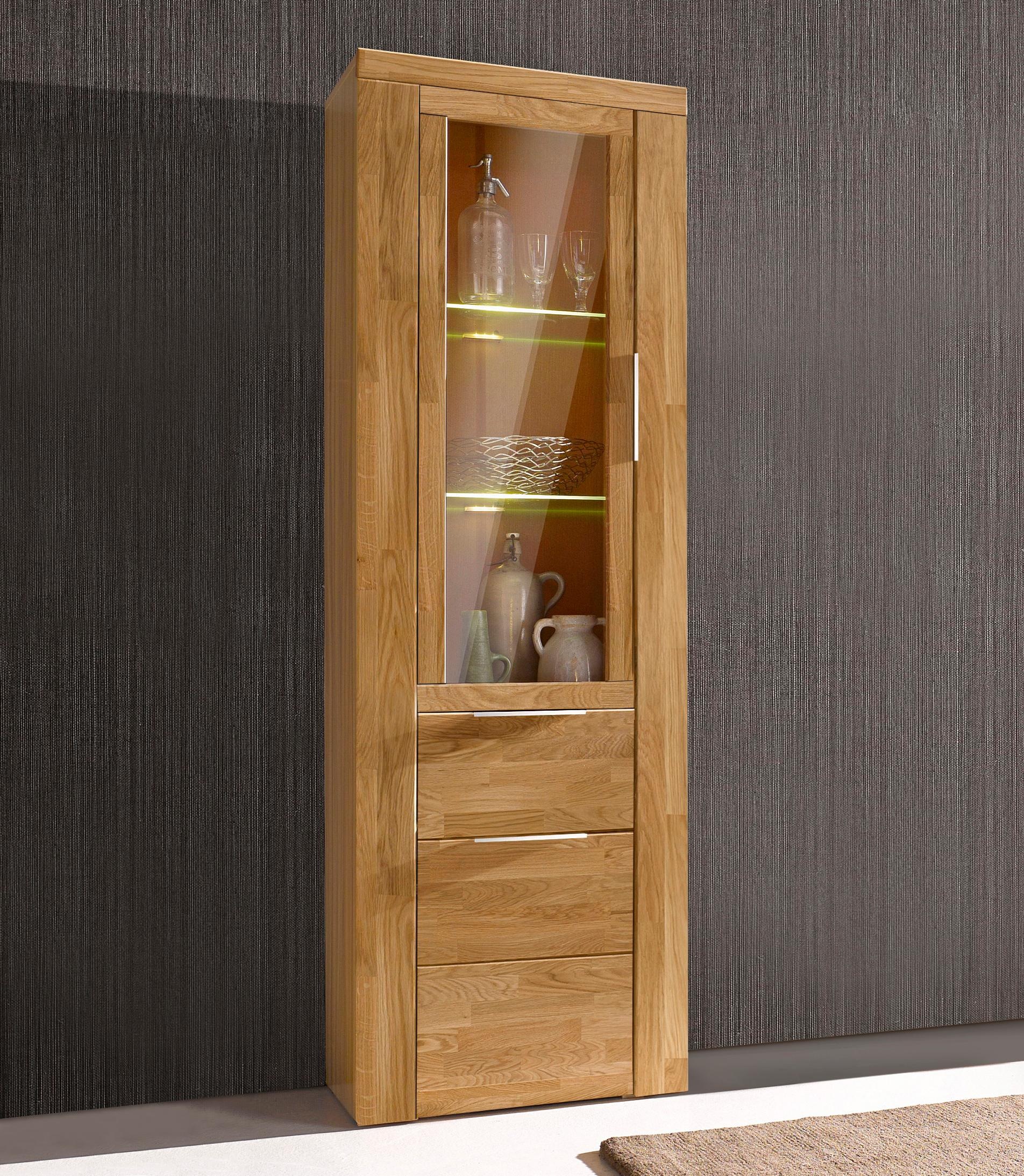 Home affaire Vitrine »ZARA75, 2 Glasboden variabel, Türen L/R, 1 Schublade, günstig online kaufen