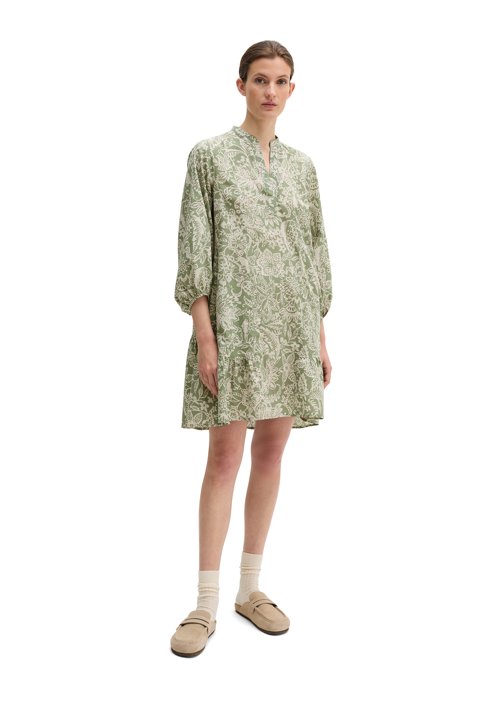 Marc O'Polo Sommerkleid Eingrifftaschen loose fit aus bedrucktem Light-Popeline, ungefüttert