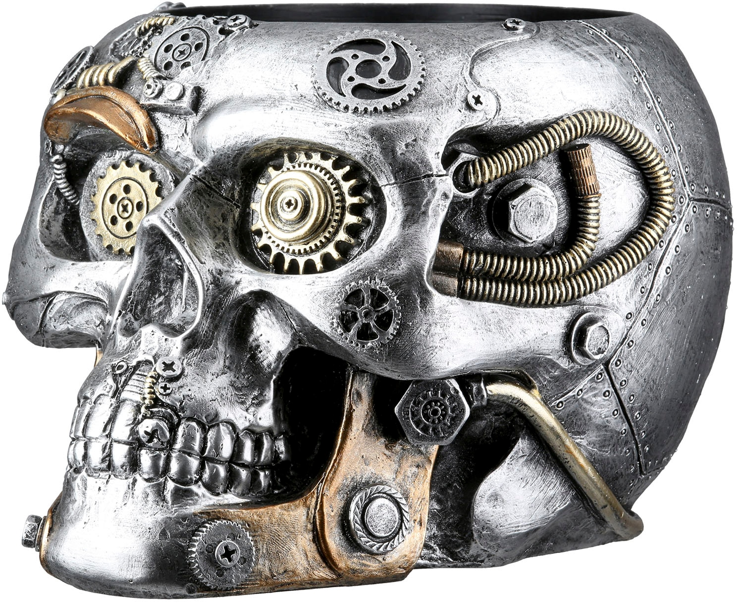 GILDE Übertopf »Übertopf Totenschädel Steampunk Skull planter silberfarben günstig online kaufen