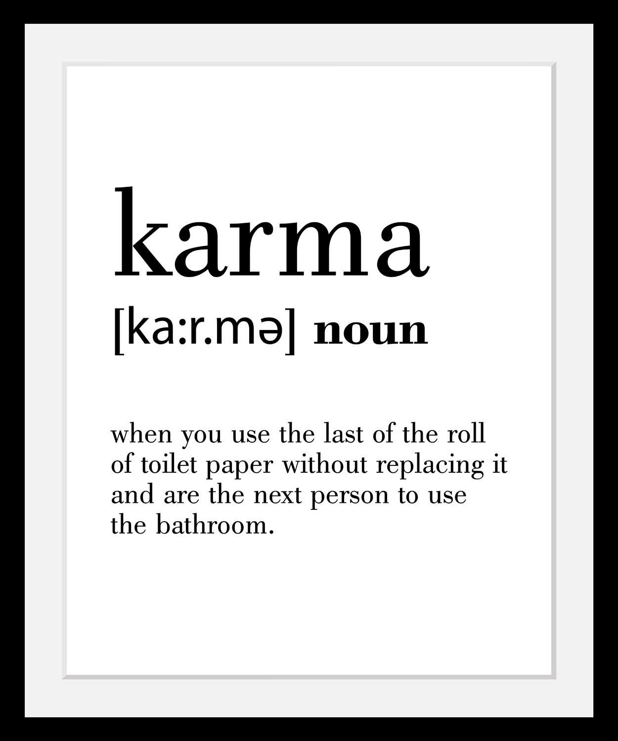 queence Bild »Karma«, Schwarz-Weiß-Schriftzug-Motivationsbilder, HD Premium günstig online kaufen