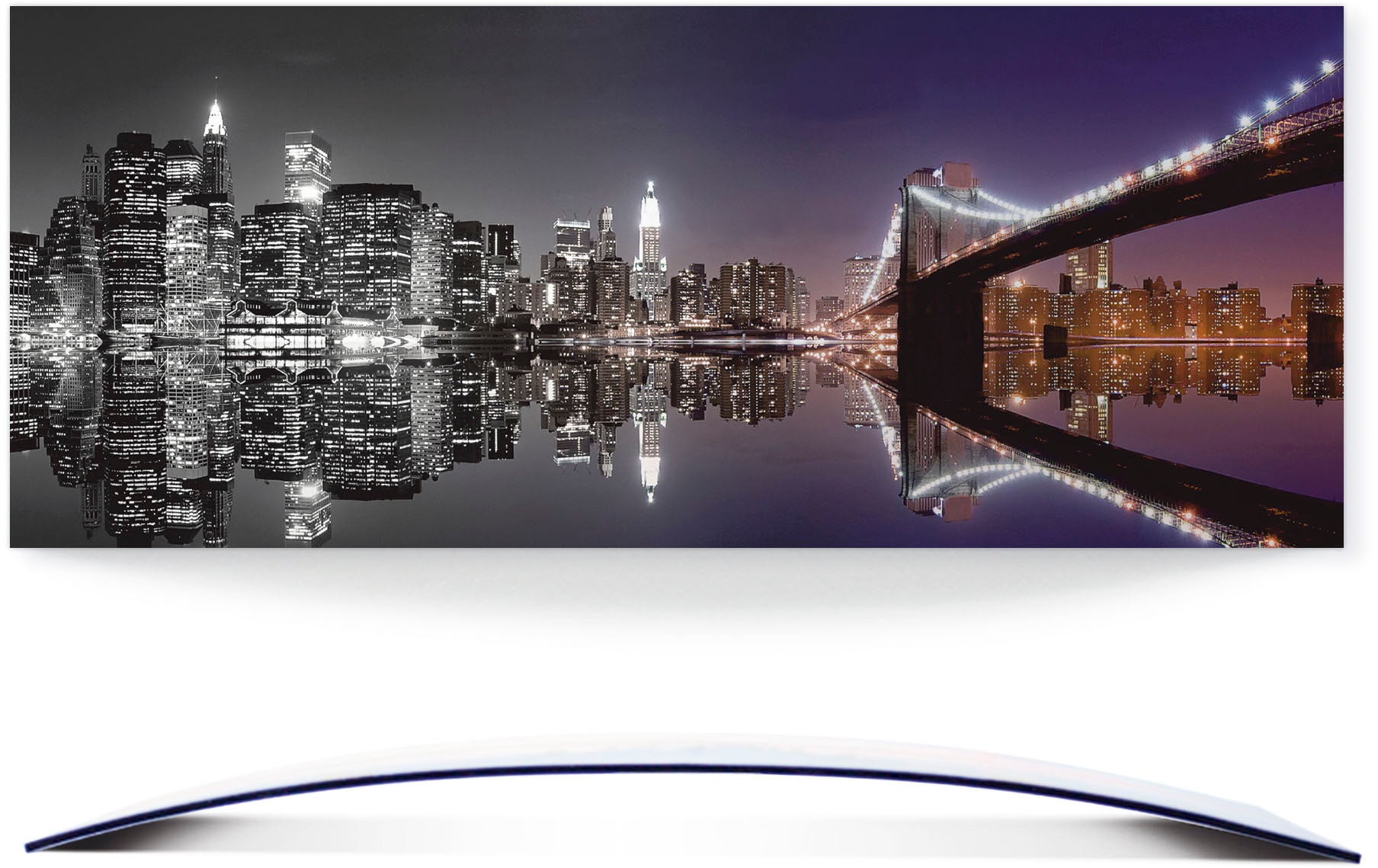 Artland Wandbild »New York Skyline nächtliche Reflektion«, Amerika, (1 St.) günstig online kaufen