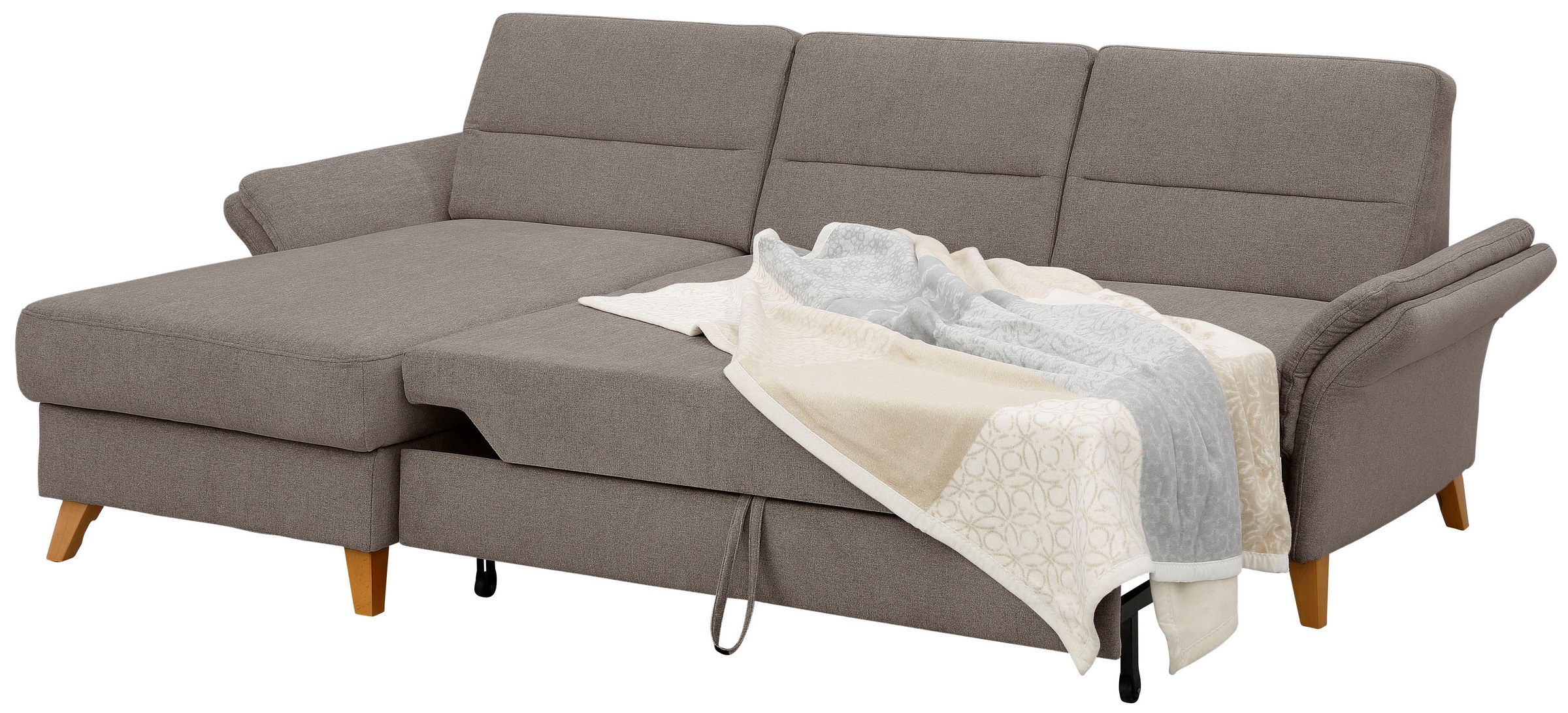 Home affaire Ecksofa »Westerland L-Form«, Federkern-Polsterung, wahlweise mit Bettfunktion, Bettkasten