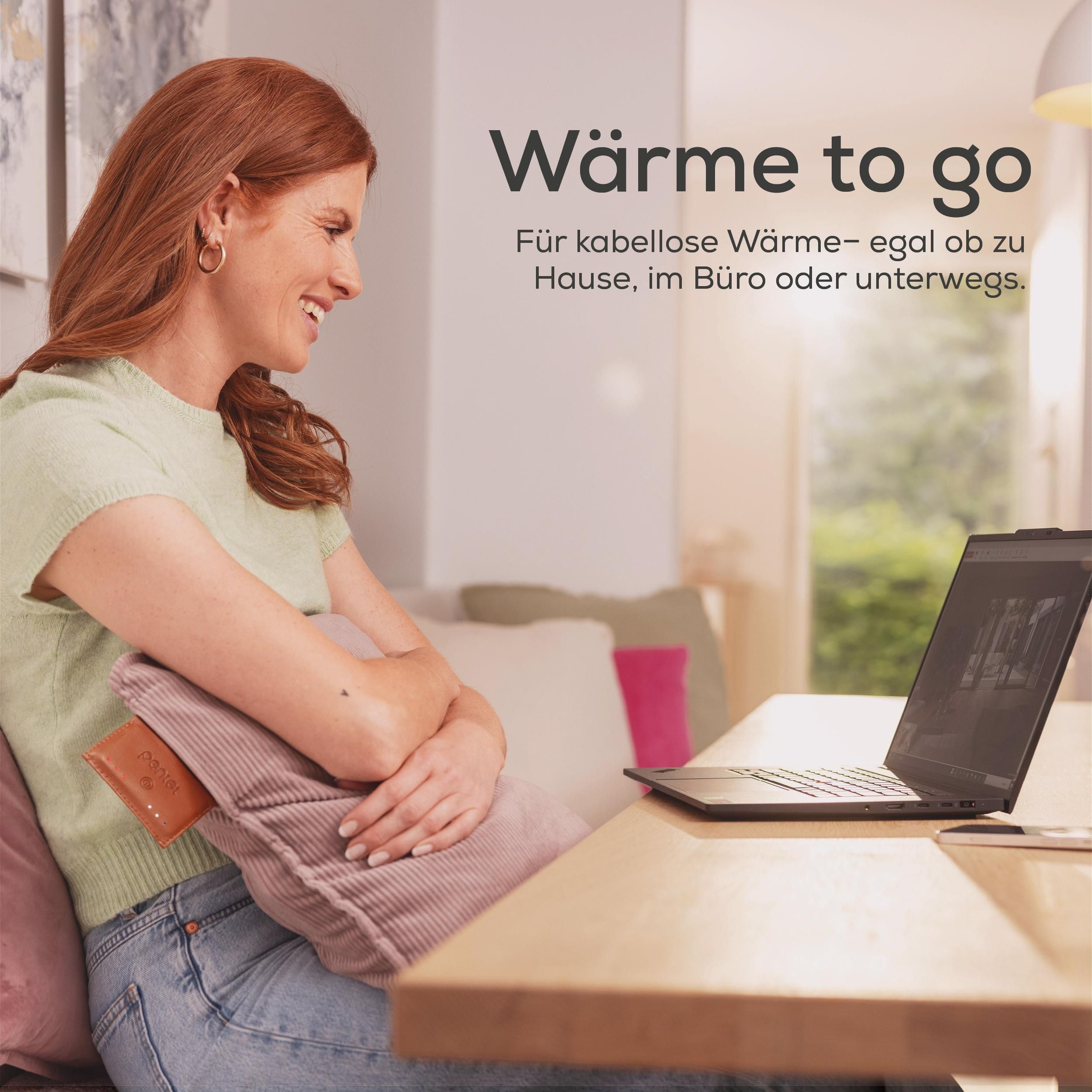 BEURER Heizkissen »HK 77 Heaty, kabellos« Stylisches Design mit modernem Cordstoff, 3 Temperaturstufen, 45x45 cm