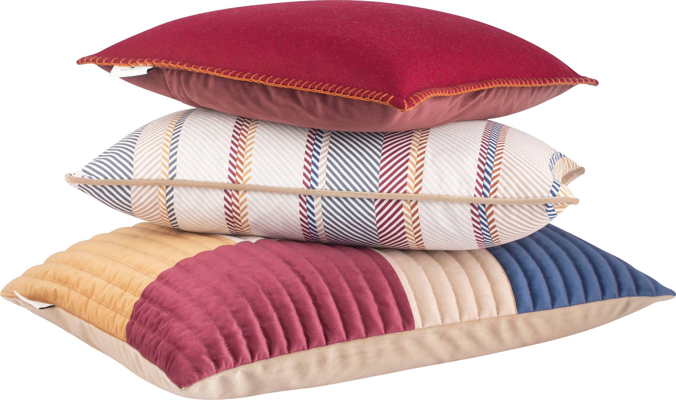 TOM TAILOR HOME Dekokissen »Stitched Square«, aus kuschelweicher Samtnachbildung, Kissenhülle ohne Füllung, 1 Stück