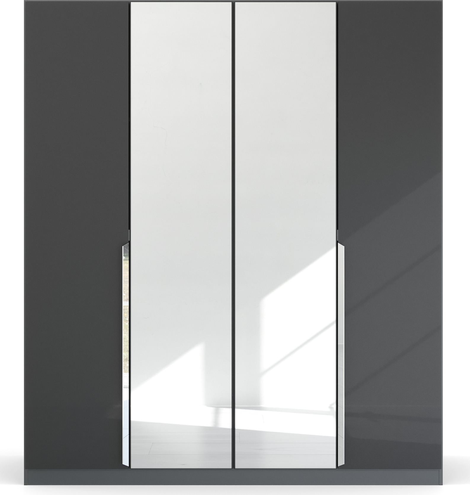 rauch Drehtürenschrank »Kleiderschrank Schrank Garderobe Ankleide GLAMOUR BY QUADRA SPIN« Breiten: 181/226/271 cm, Höhe 210 cm,  mit Spiegel und Hochglanz-Front, Stangengriff MADE IN GERMANY