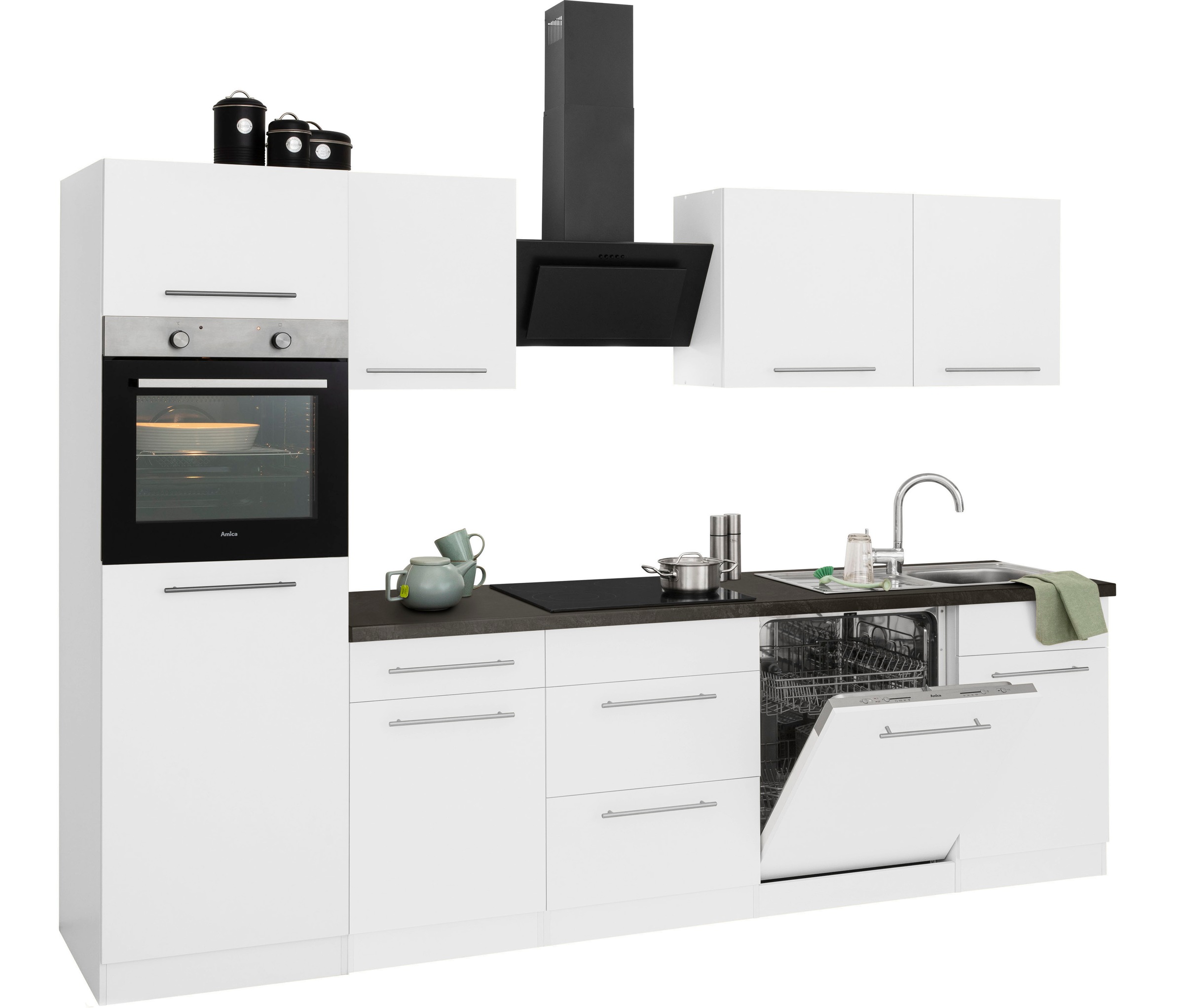 wiho Küchen Küchenzeile »Unna«, mit E-Geräten, Breite 280 cm
