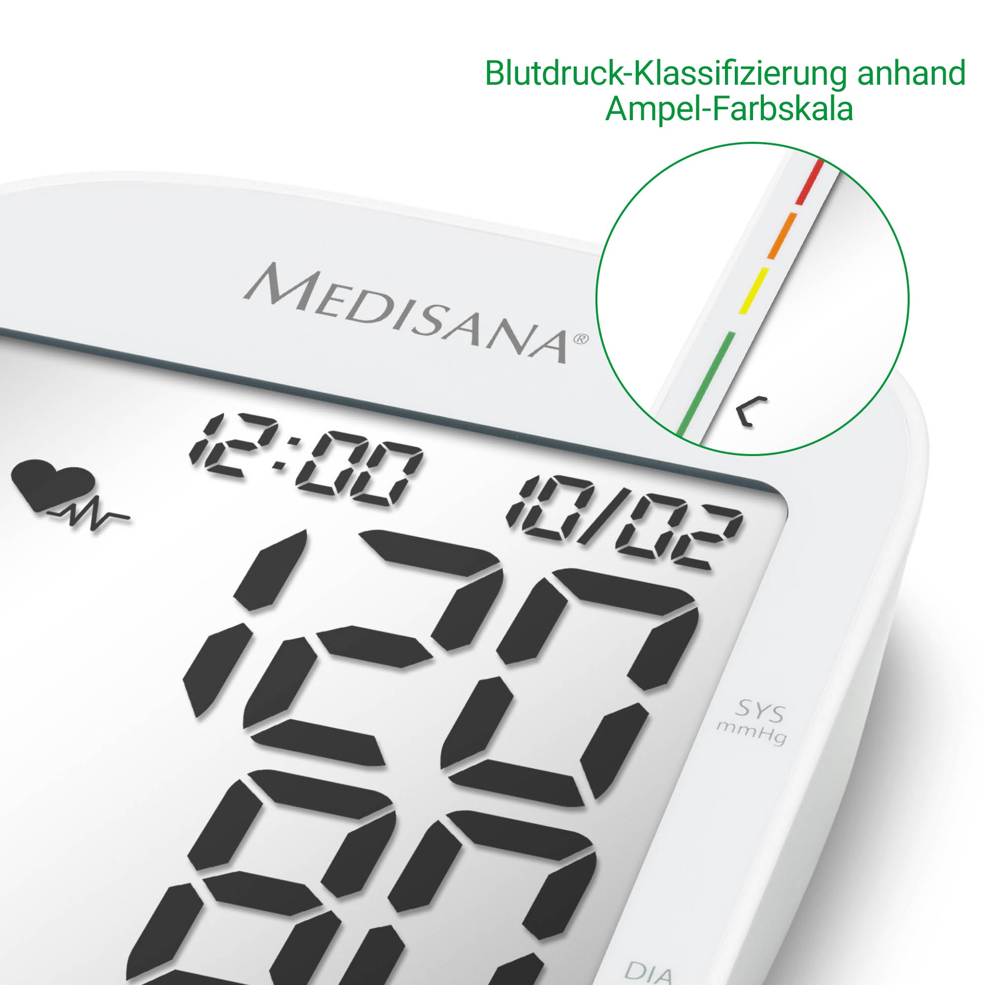 Medisana Oberarm-Blutdruckmessgerät »BU 535 Voice«, Sprachausgabe, unregelmäßige Herzschlaganzeige, Je 120 Speicherplätze