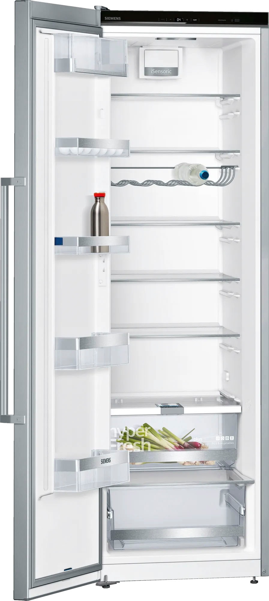 SIEMENS European Side-by-Side iQ500, 186 cm hoch, 120 cm breit, mit Flaschenregal-Schnellkühlfunktion-höhenverstellbare Füße-Umluftkühlung