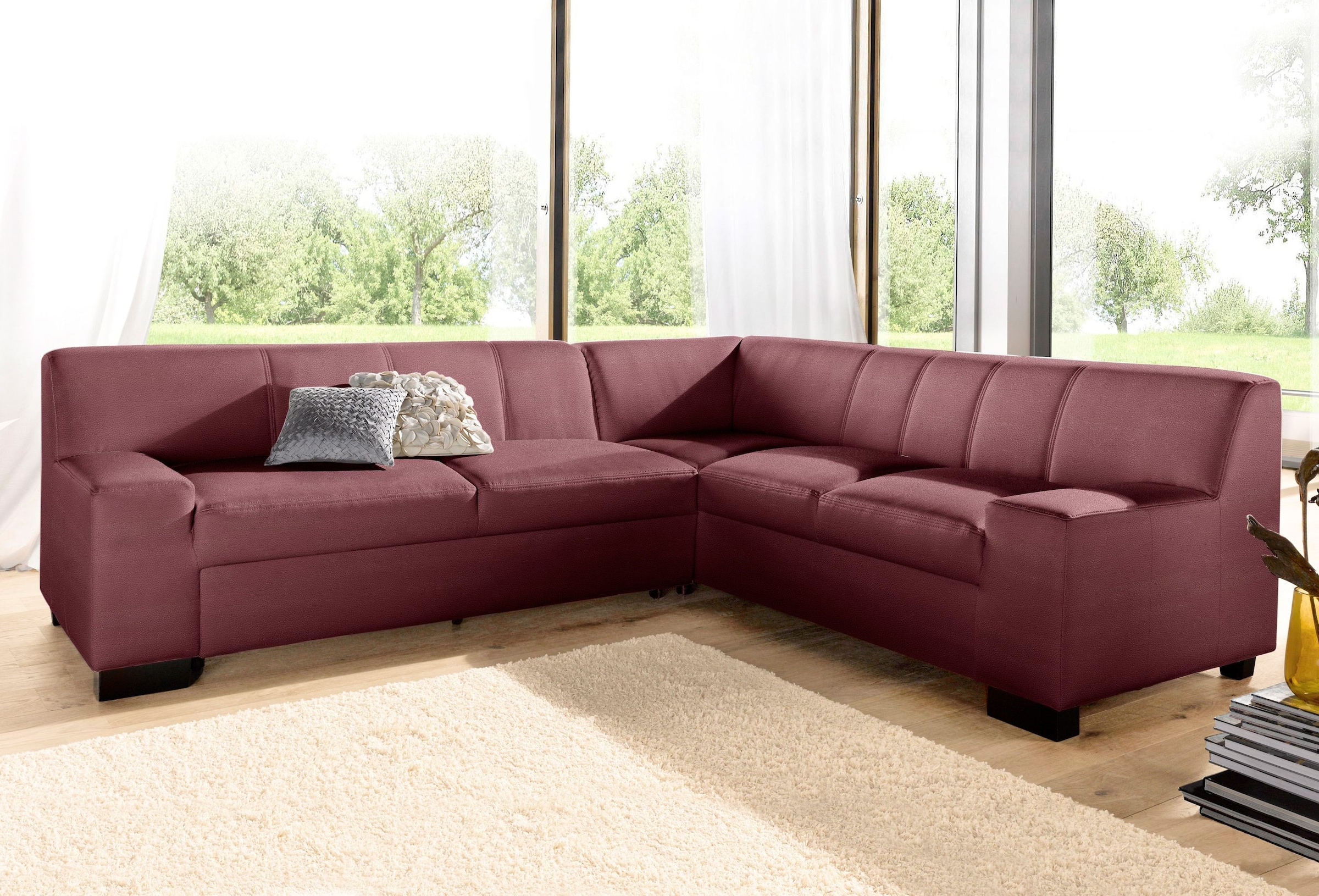 DOMO collection Ecksofa »Norma Top, elegant und modern, flache Armlehnen, L günstig online kaufen