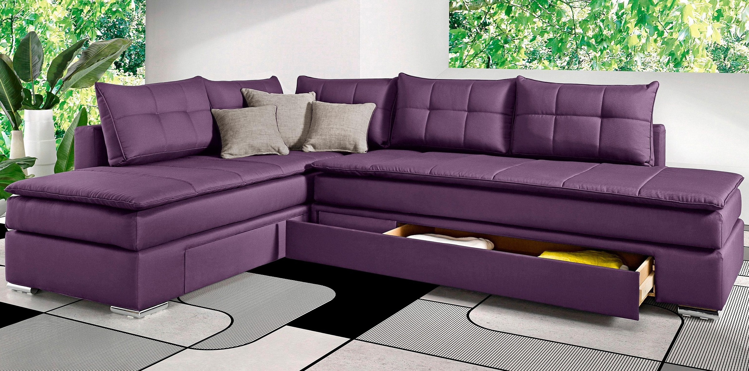 INOSIGN Ecksofa »Boxspringbett Night & Day L-Form mit Dauer-Schlaffunktion günstig online kaufen