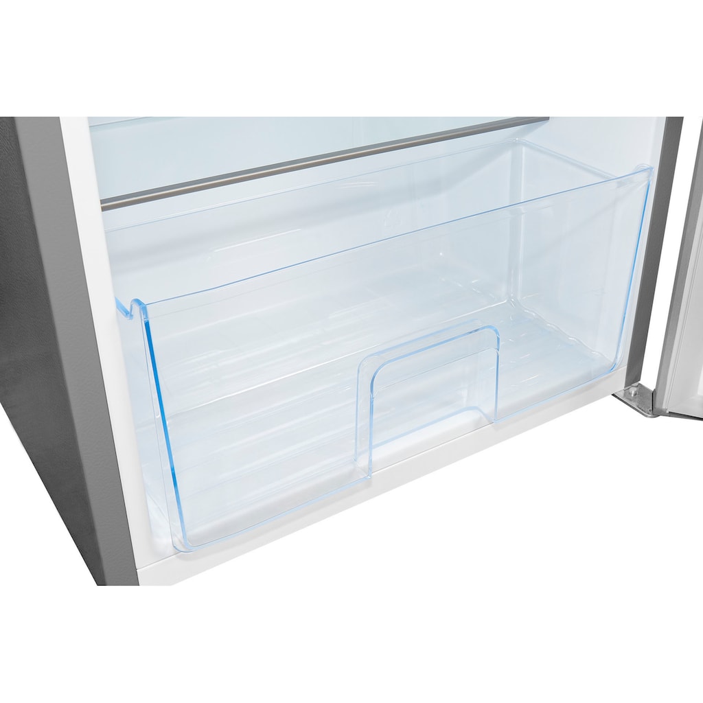 exquisit Kühlschrank »KS16-V-H-010D«, KS16-V-H-010D inoxlook, 85,5 cm hoch, 56 cm breit