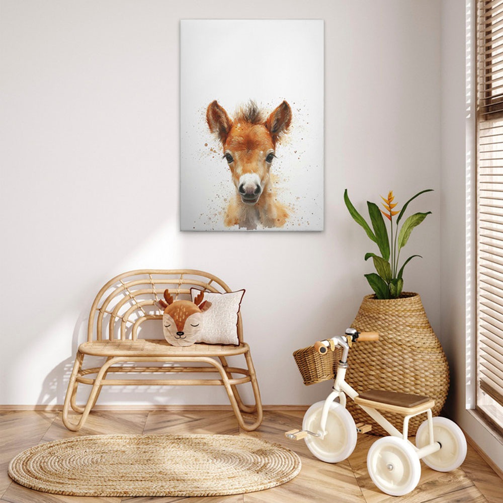 A.S. Création Leinwandbild »Foal - Wandbild Weiß Braun Beige Keilrahmen Kun günstig online kaufen