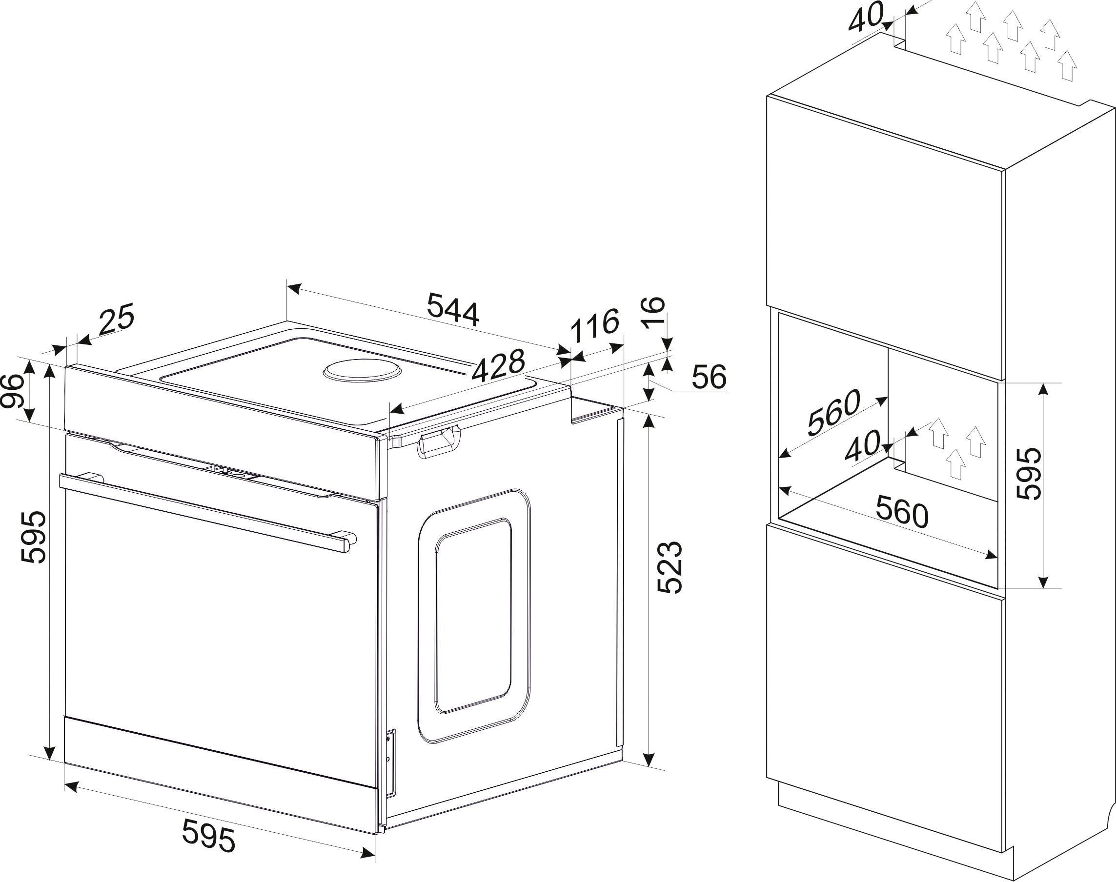 Amica Pyrolyse Backofen »EBPX 946 610 E«, EBPX 946 610 E, mit 2-fach-Teleskopauszug, Pyrolyse-Selbstreinigung, XXL-Garraum