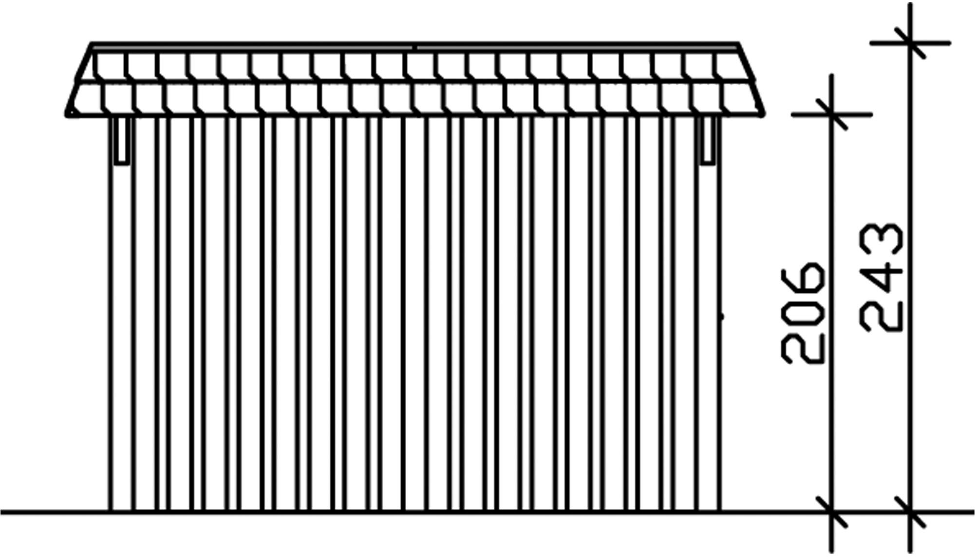 Skanholz Einzelcarport »Wendland« Leimholz 291 cm Natur mit Abstellraum mit Aluminiumdach, rote Blende