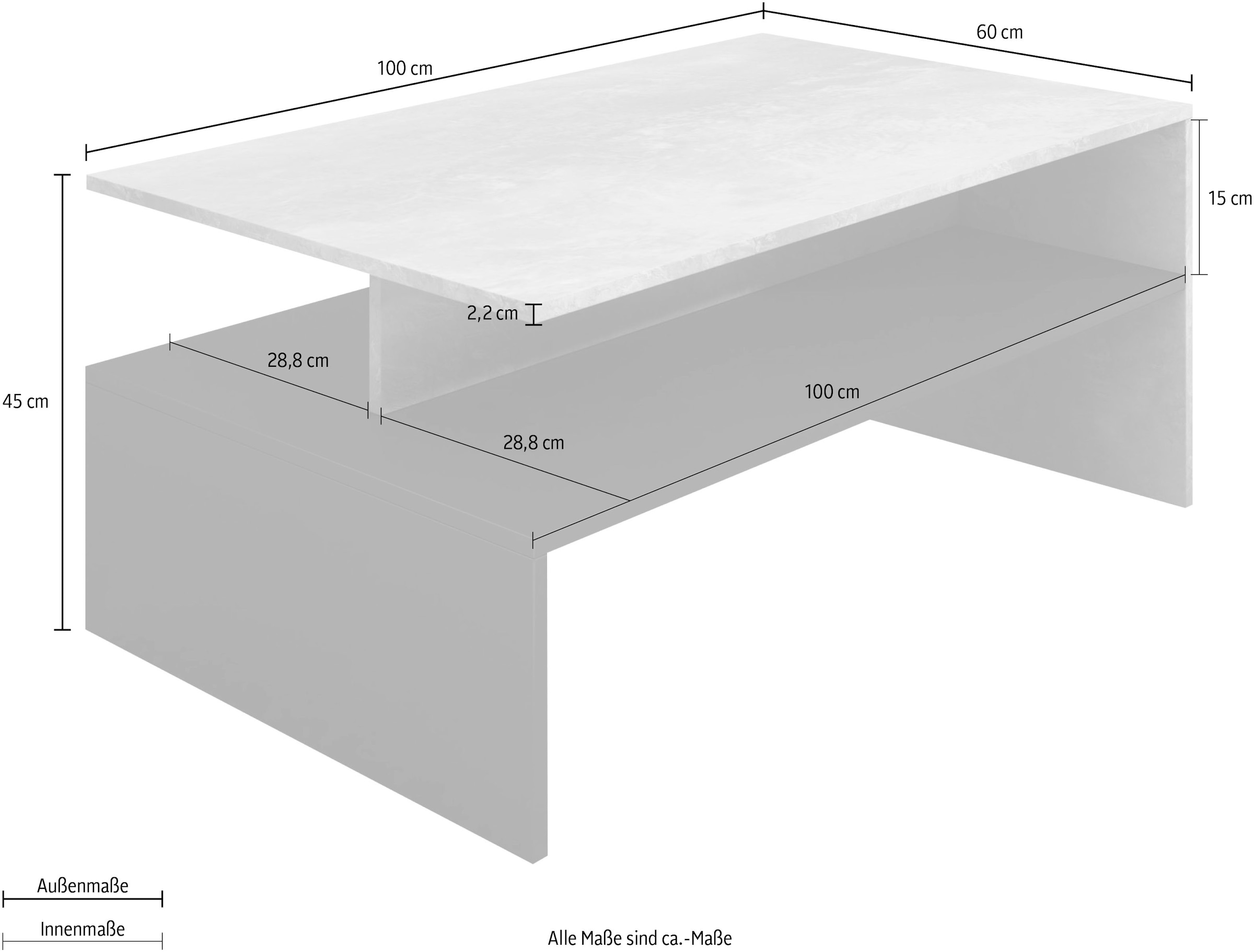 Helvetia Couchtisch »Baros«, 100 x 60 cm