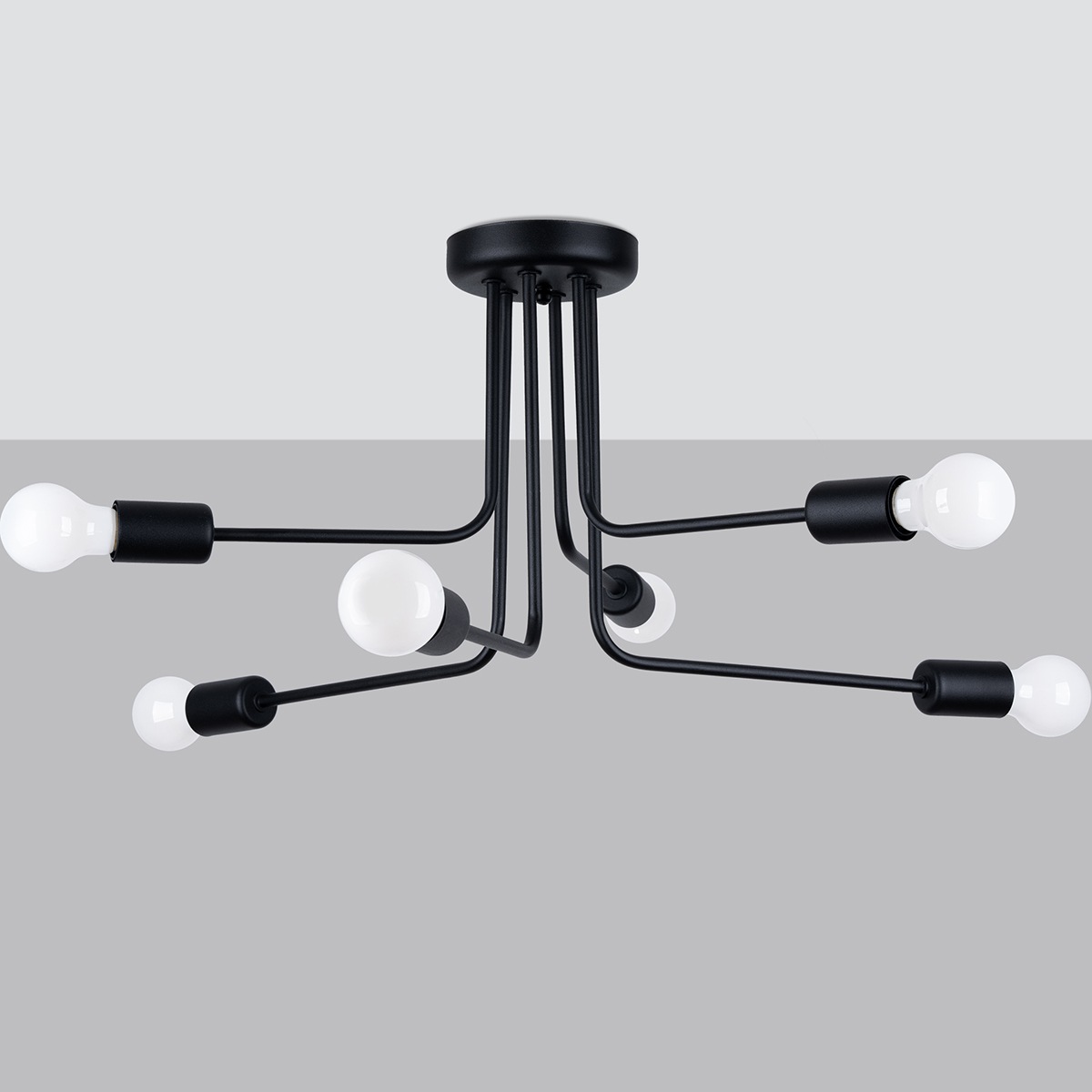 SOLLUX lighting Deckenleuchte »Kronleuchter NORAH 6 schwarz«, 6 flammig, Le günstig online kaufen