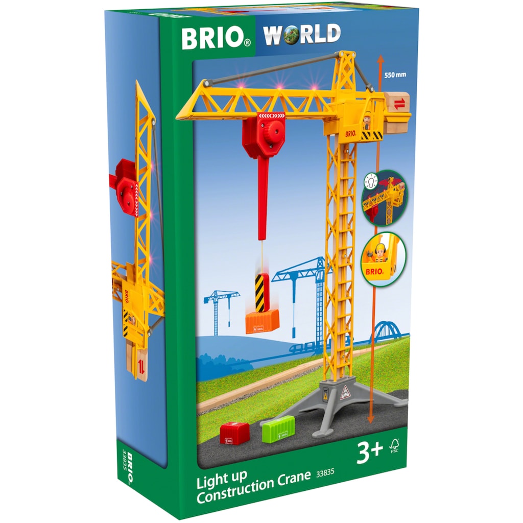 BRIO® Spielzeug-Kran »BRIO® WORLD, Großer Baukran mit Licht«