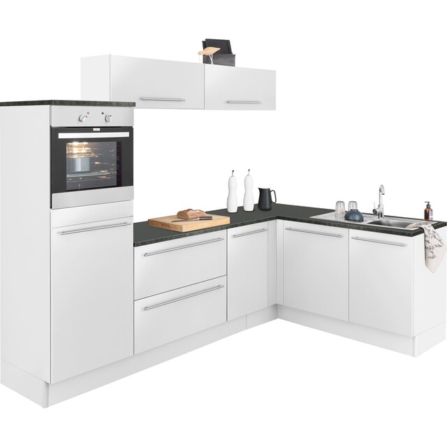 OPTIFIT Winkelküche »Bern«, mit E-Geräten, Stellbreite 265 x 175 cm, mit  höhenverstellbaren Füßen jetzt im %Sale