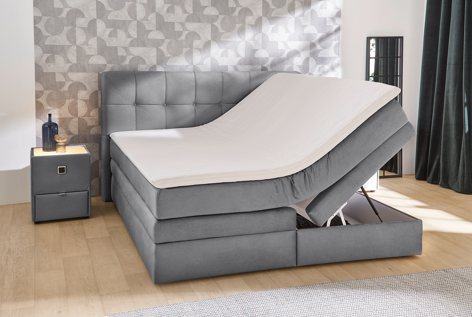 Jockenhöfer Gruppe Boxspringbett »Amy«, mit Bettkasten und Kaltschaum-Topper, erhältlich in 140 & 180cm Breite