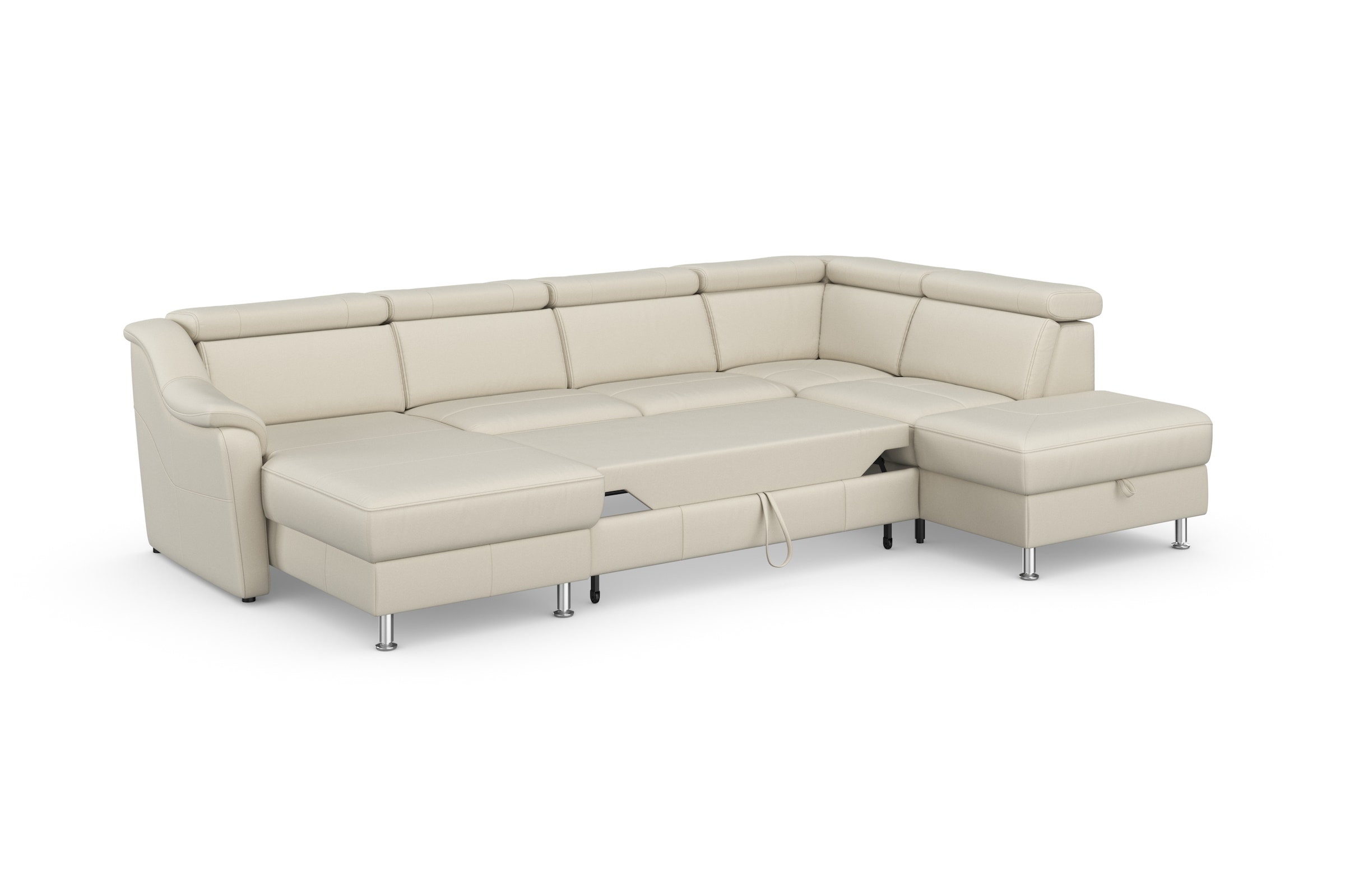 sit&more Wohnlandschaft »Freetown U-Form«, Kopfteilverstellung und Federkern, wahlweise mit Bettfunktion