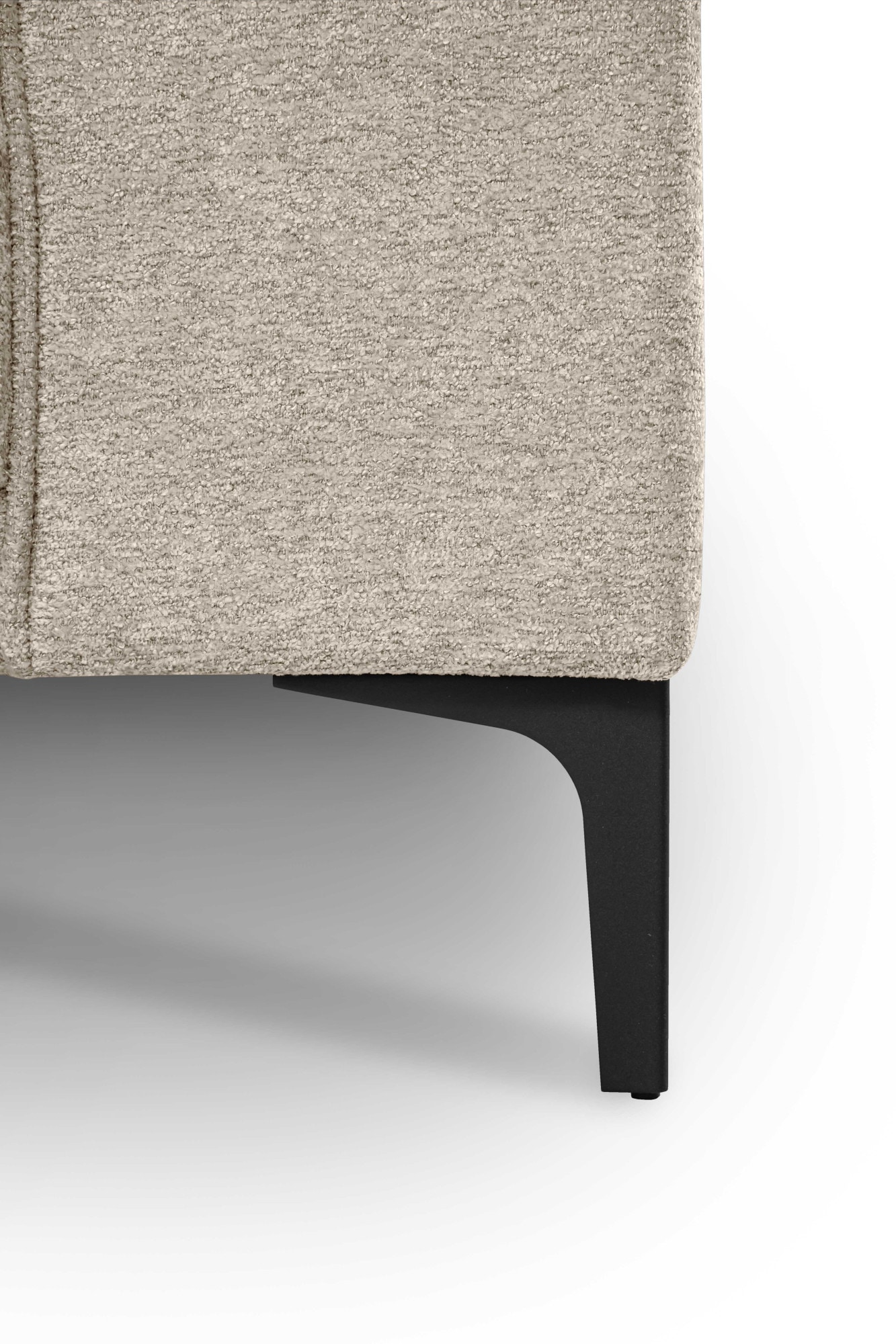 Places of Style Wohnlandschaft »XXL Sofa Oland, Struktur, Flachgewebe, Luxus-Microfaser, Boucle«, U-Form, 342 cm, Wellenunterfederung, Skandi-Design, Metallfüße