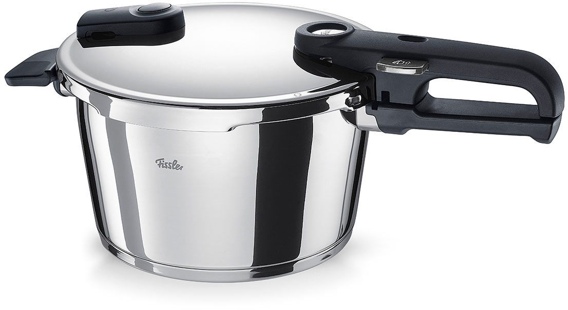 Fissler Schnellkochtopf »Vitaquick® Edition«, Edelstahl 18/10, (Set, 2 tlg., Schnellkochtopf 4,5 oder 6 Liter mit Deckel und Dünsteinsatz), Made in Germany, mit gelochtem Einsatz