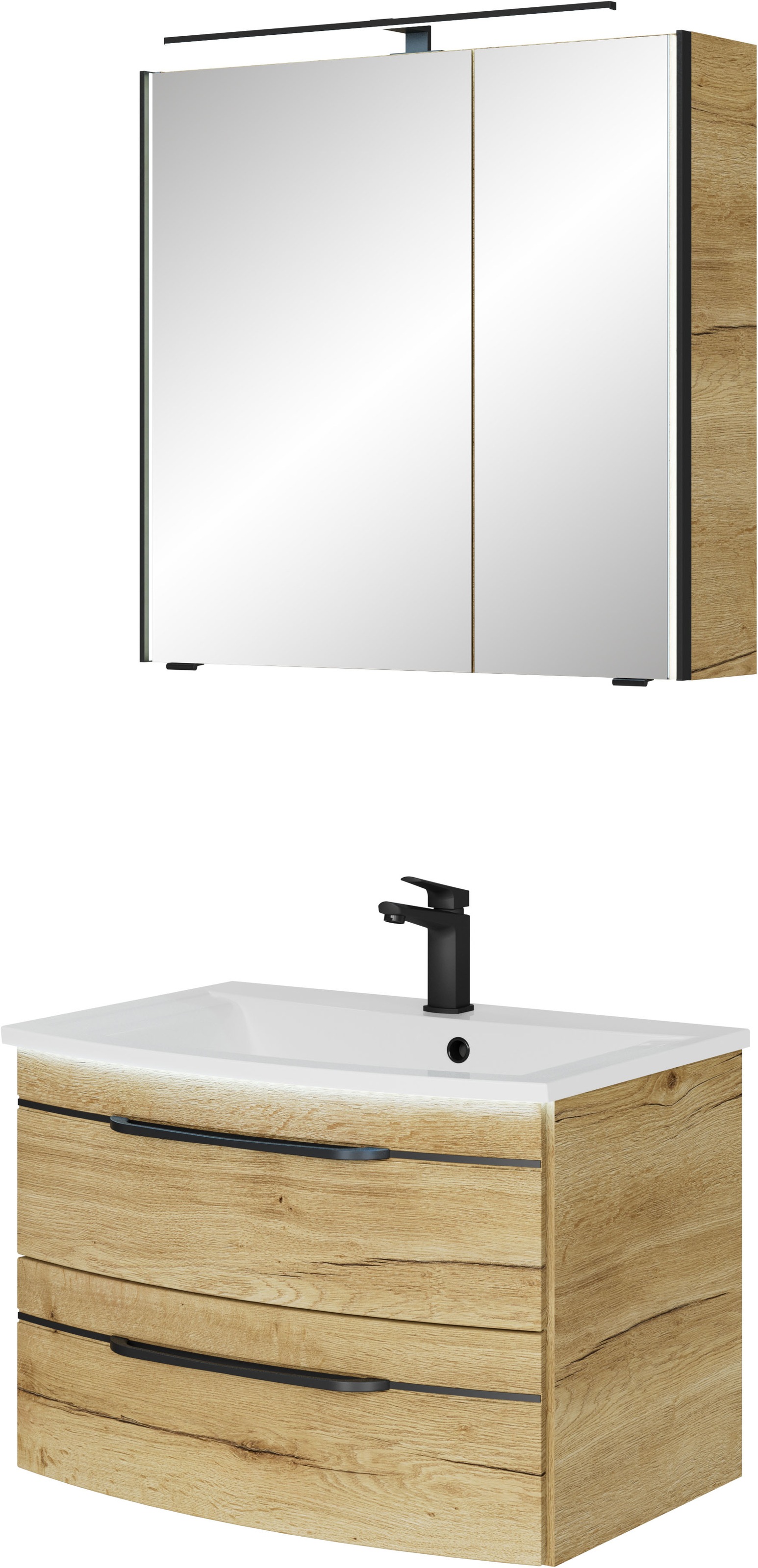 Saphir Badmöbel-Set »Serie 7045 2-teilig Mineralmarmor-Waschtisch mit LED-S günstig online kaufen