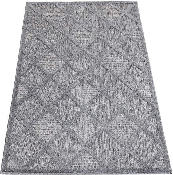 Carpet City Teppich »In-& Outdoorteppich Santorini 457, 3D-Effekt, Raute-Look«, rechteckig, 5 mm Höhe, Wetterfest & UV-beständig für Terrasse, Balkon, Küche, Flur