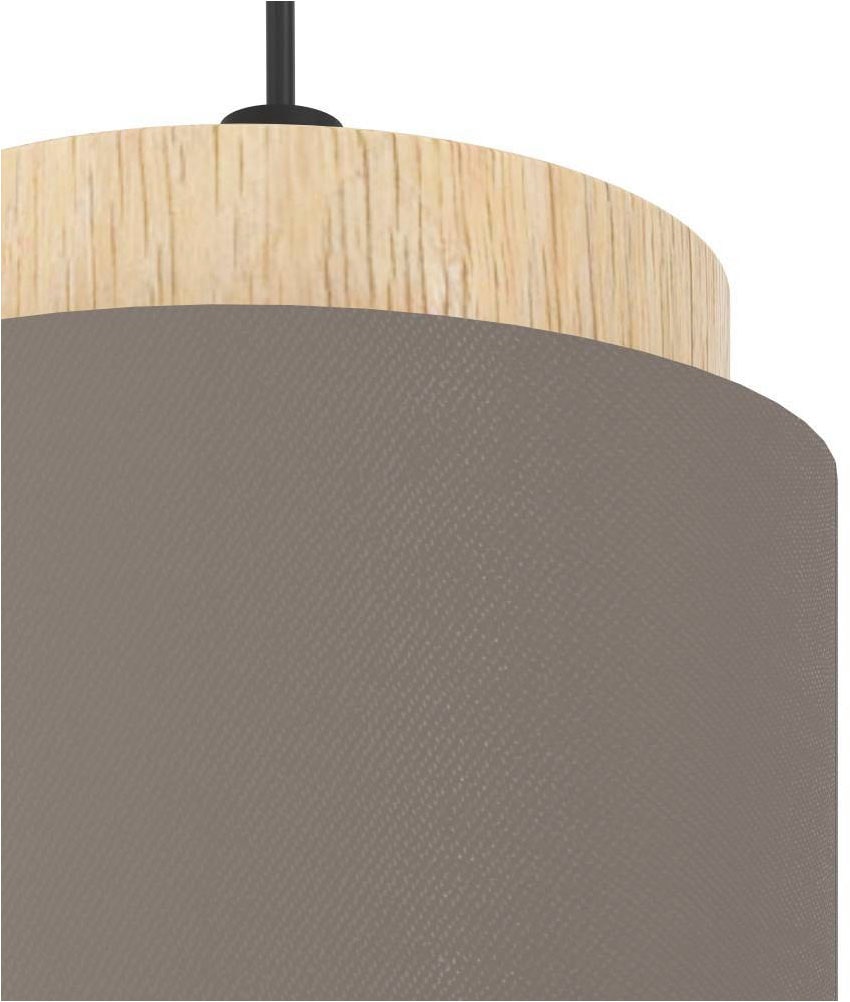 EGLO Hängeleuchte »ALBARIZA Pendellampe, Stahl, Holz, Textil, IP20, E27, Wohnzimmerlampe«, 1 flammig, Leuchtmittel E27 | ohne Leuchtmittel, Elegante Hängelampe für Esszimmer, Küche oder Wohnzimmer