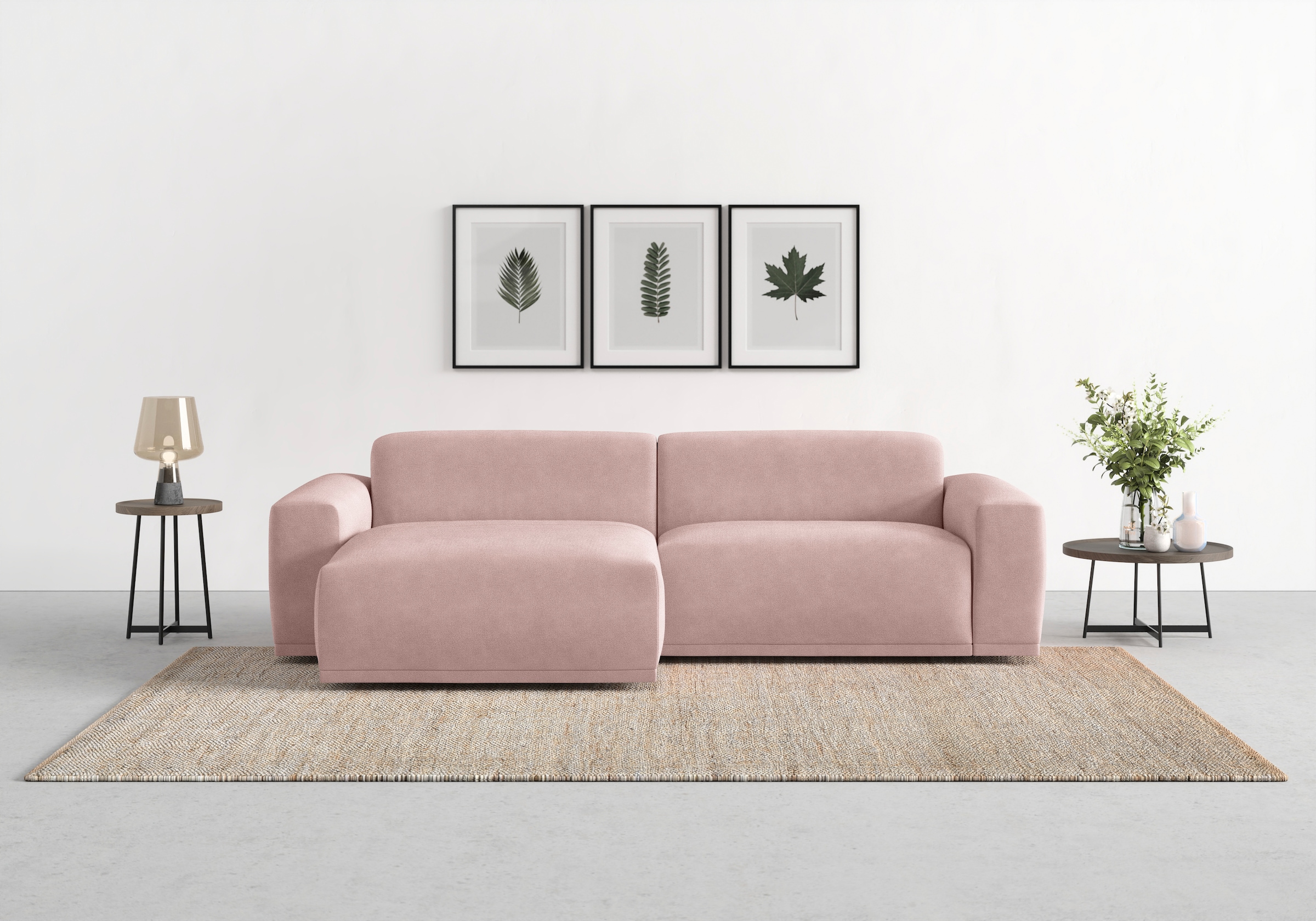 TRENDMANUFAKTUR Ecksofa »Braga, mit hochwertigem Kaltschaum, L-Form , in Cord erhältlich« modernes Sofa, Couch mit hohem Sitzkomfort, 255/72/160 cm (B/H/T)