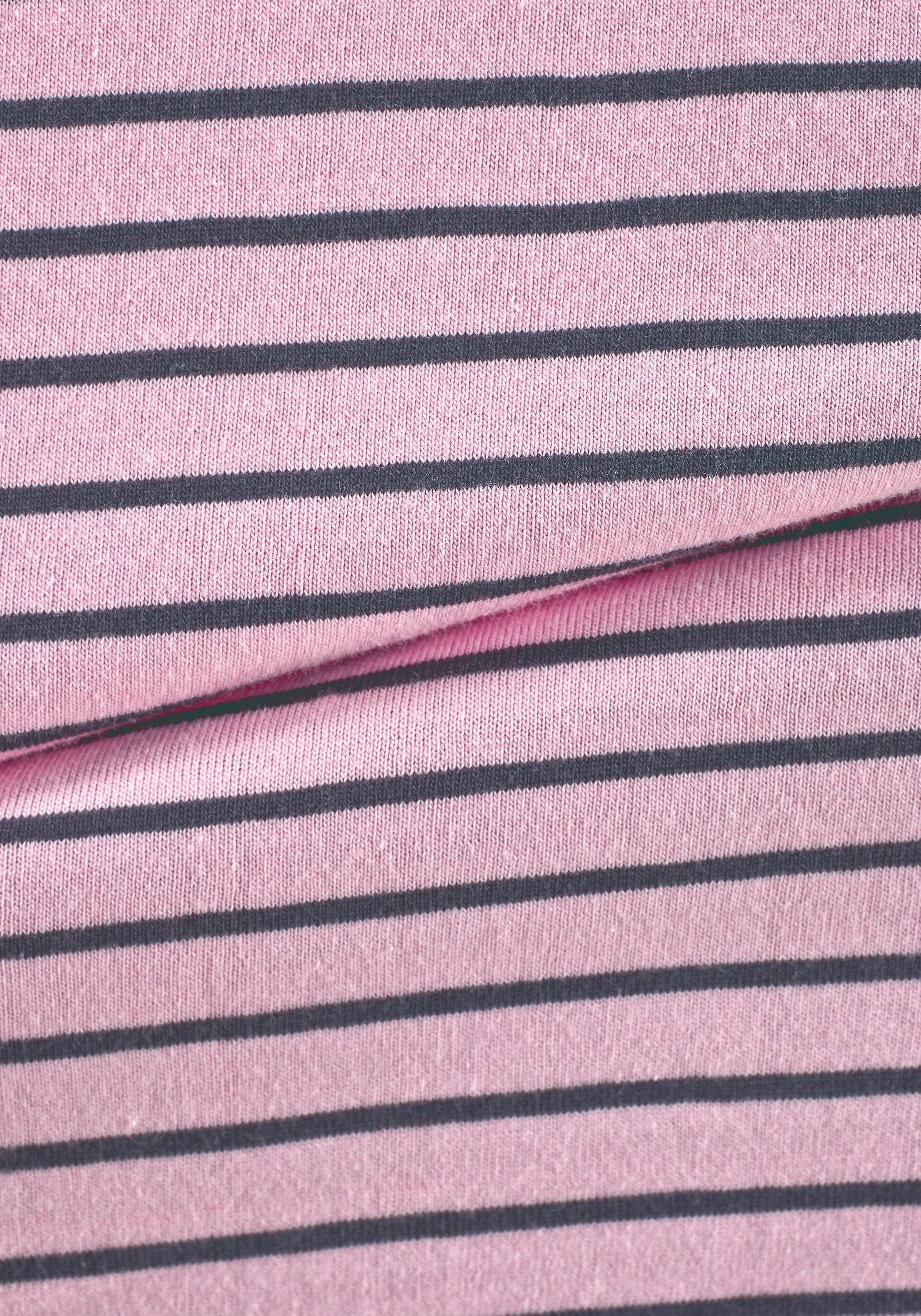 H.I.S Nachthemd Seitennahttaschen in Ringeloptik mit Eingrifftaschen