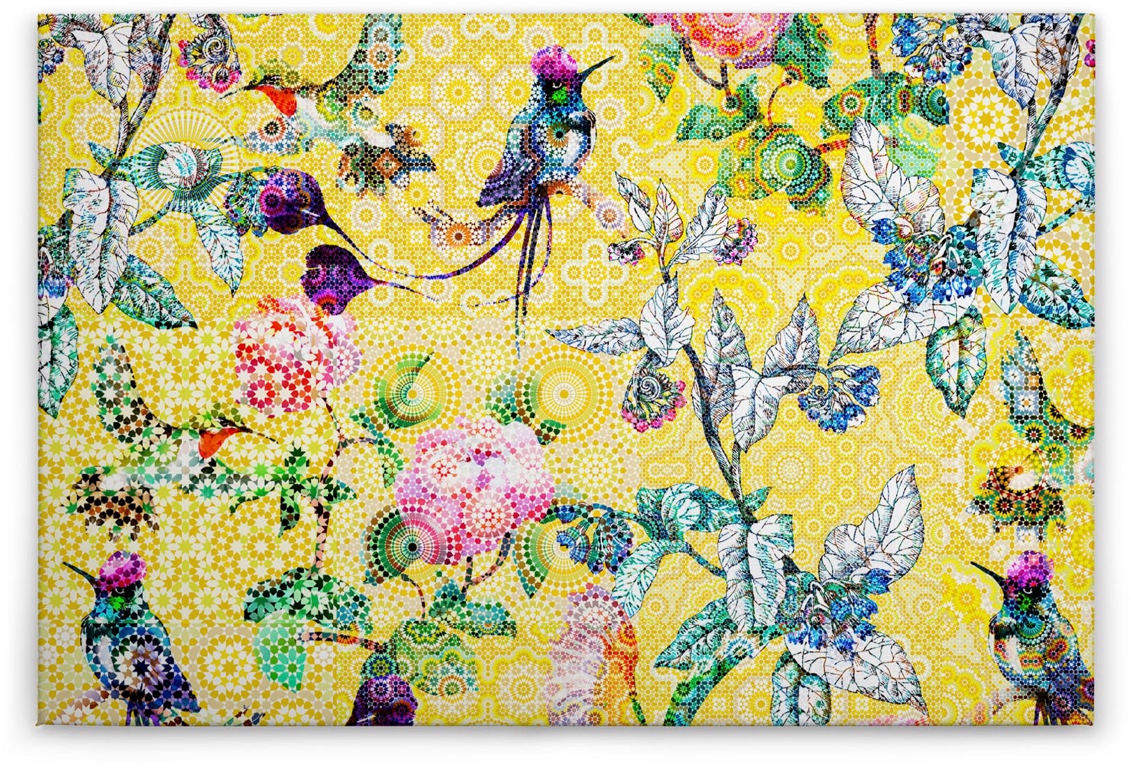 Bricoflor Wandbild Mit Vogel In Hellblau Leinwand Bild Mit Paradiesvogel Un günstig online kaufen