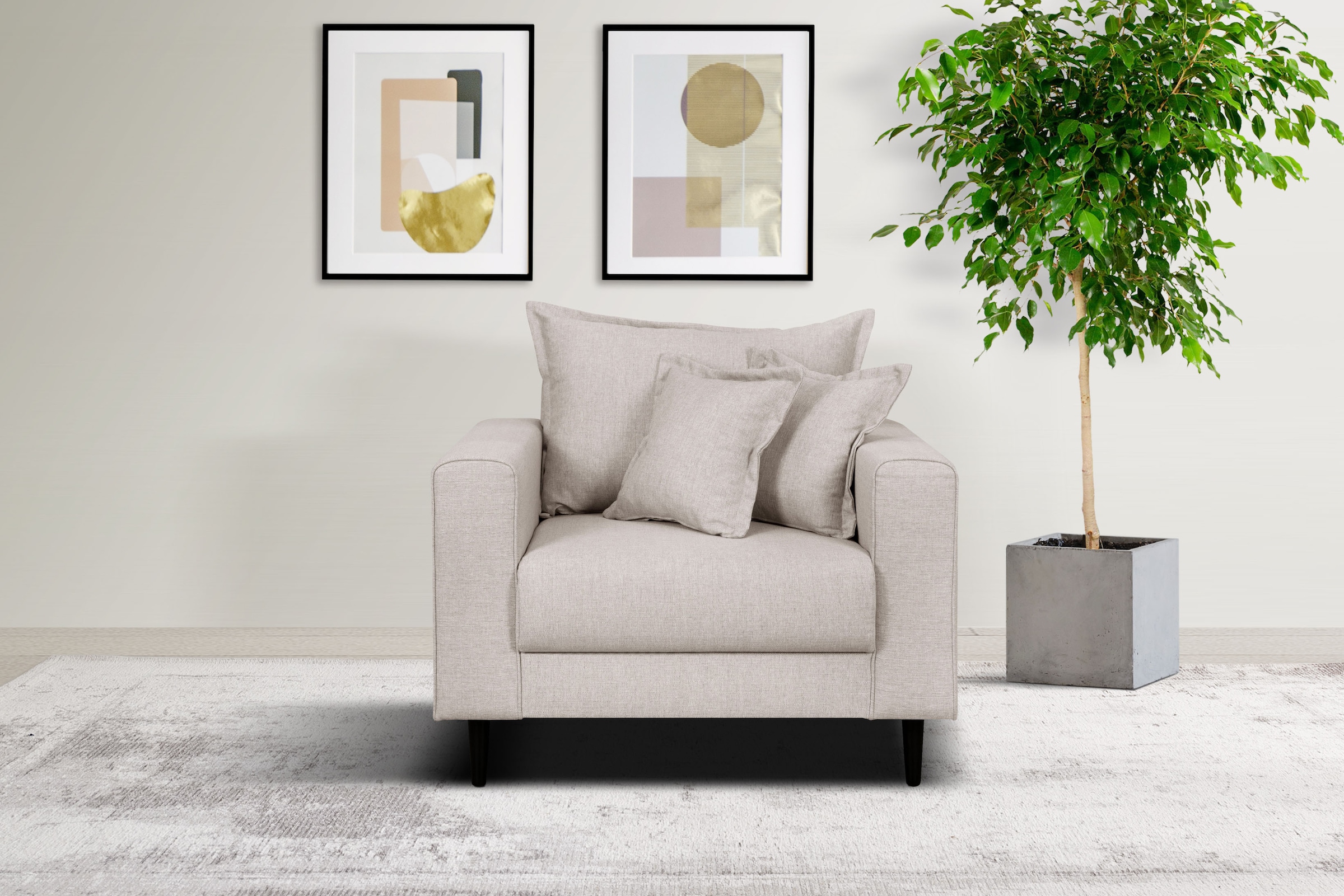 Home affaire Sessel »VEYRAS Loungesessel, Maße B/T/H: 95/84/76 cm«, mit Wel günstig online kaufen