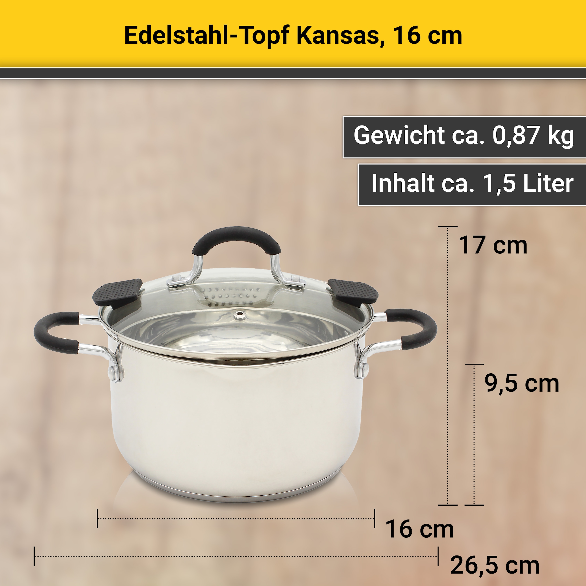 Krüger Fleischtopf »Edelstahl-Fleischtopf Kansas« 1 Stk. tlg. Edelstahl