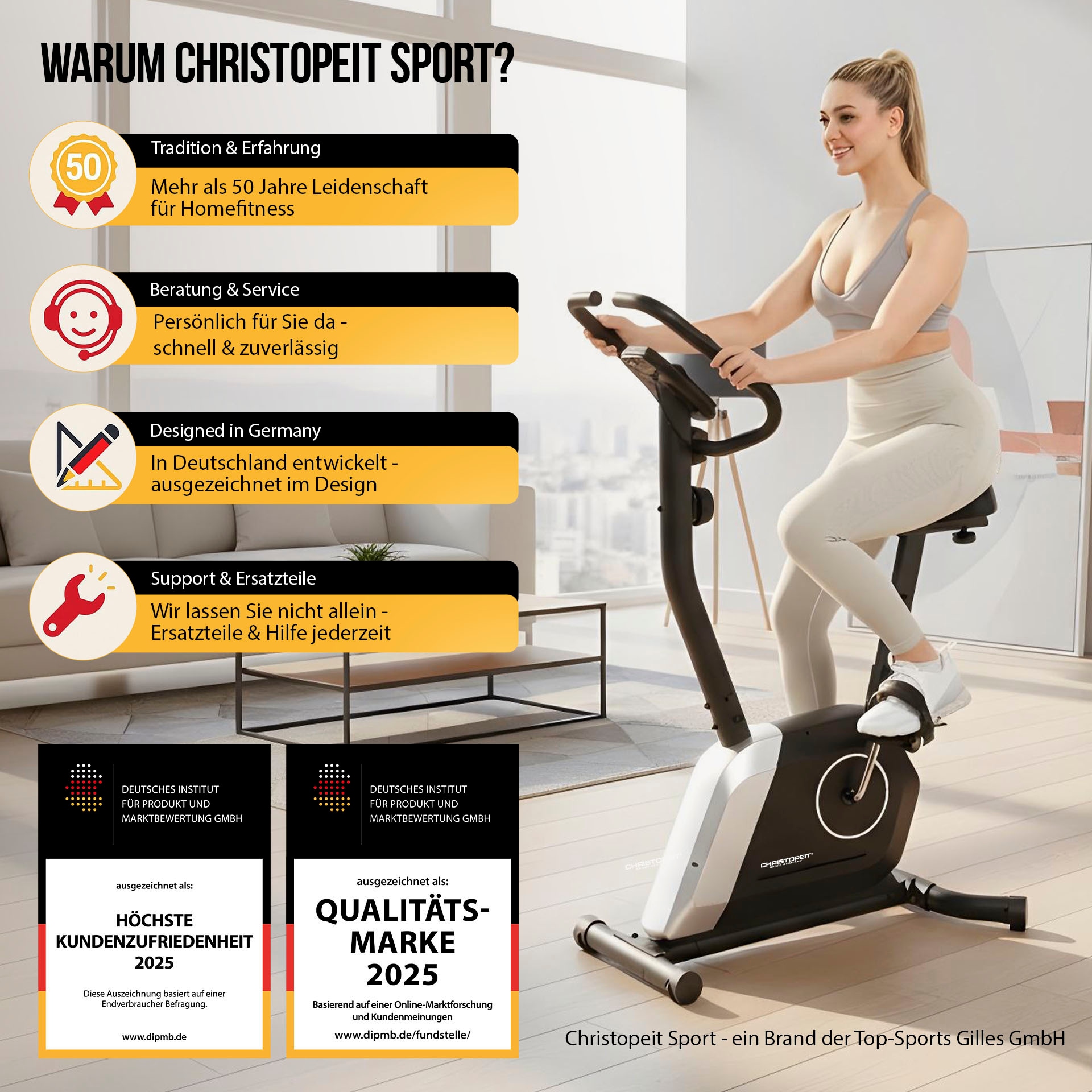 Christopeit Sport® Heimtrainer »Heimtrainer Active« 110 kg max. Benutzergewicht, Fahrrad, 14 Widerstandsstufen