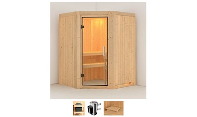 Karibu Sauna »Nanna«, (Set), 3,6-kW-Plug & Play Ofen mit integrierter Steuerung kaufen