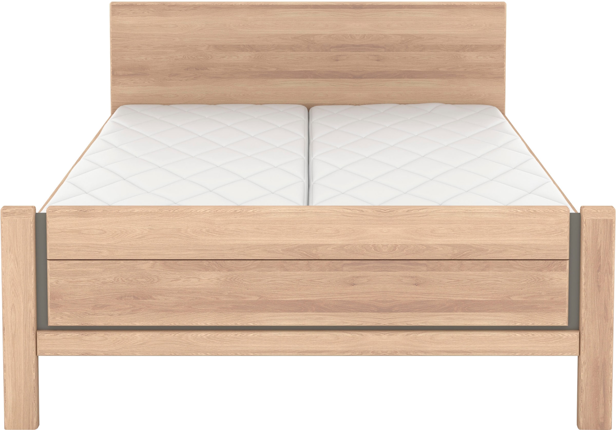 Musterring Holzbett »Sorrent, Bettgestell, Bettrahmen, teilmassiv Eiche«, (MADE IN GERMANY), Eiche teilmassiv, Liegehöhenverstellung, Stollenfußteil