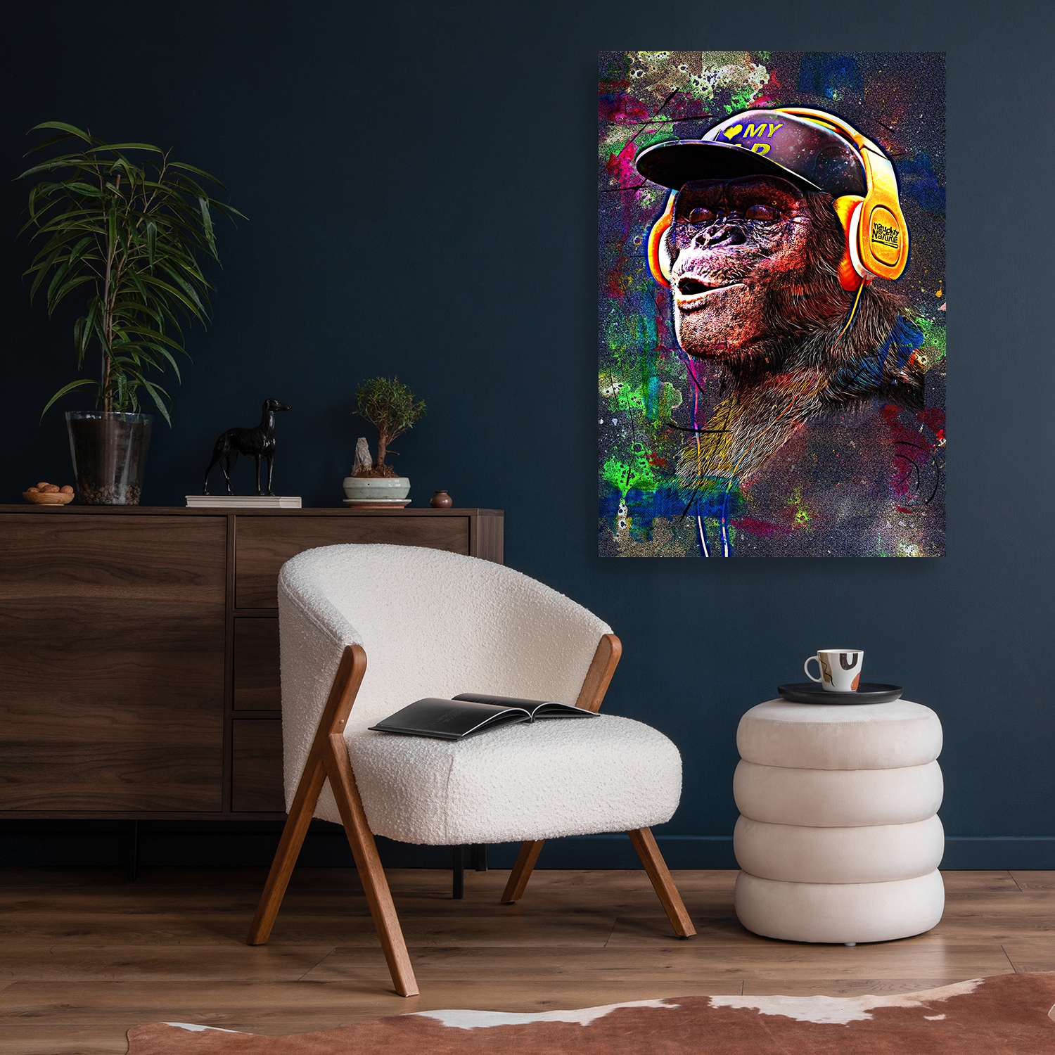 Affengeilebilder Leinwandbild »Affengeil Kopfhörer Abstrakt by Juliano de Araujo  Keilrahmen gespannt« 1 Stk. tlg. Kunstdruck Wandbild Bild in verschiedenen Formaten