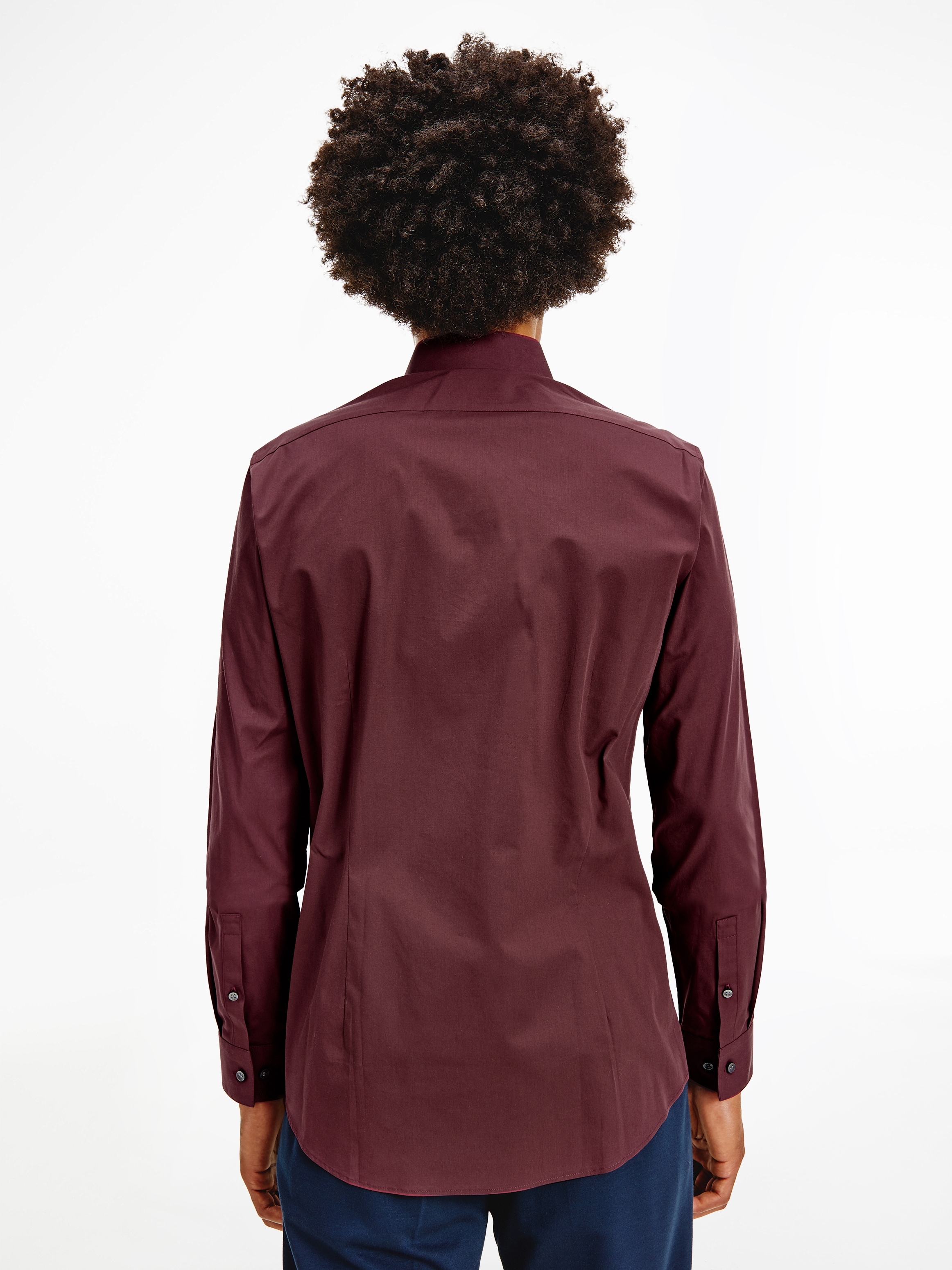 Calvin Klein Langarmhemd »POPLIN STRETCH SLIM SHIRT«, mit Logostickerei