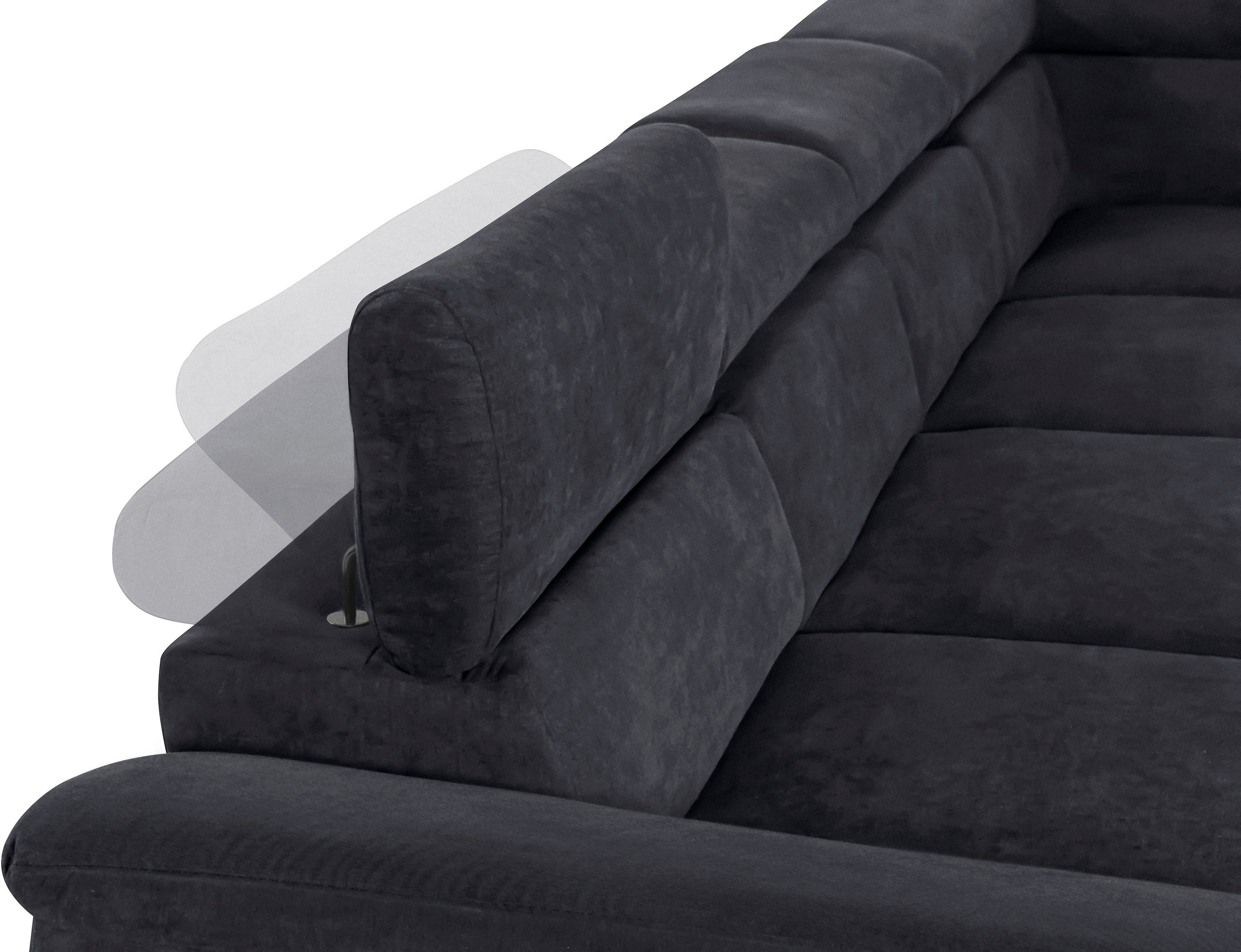 COTTA Polstergarnitur »Komaris U-Form«, (Set), Set bestehend aus: Wohnlandschaft mit Kopfteilverstellung & Hocker