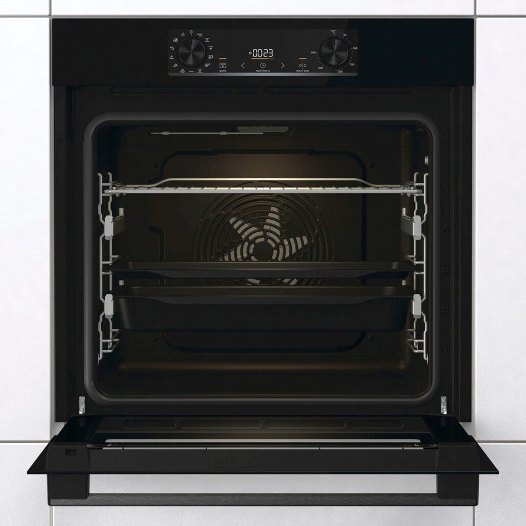 GORENJE Einbaubackofen »BOS6737E09BGOT«, BOS6737E09BGOT, mit 2-fach-Teleskopauszug, Aqua-Reinigungsfunktion, ExtraSteam