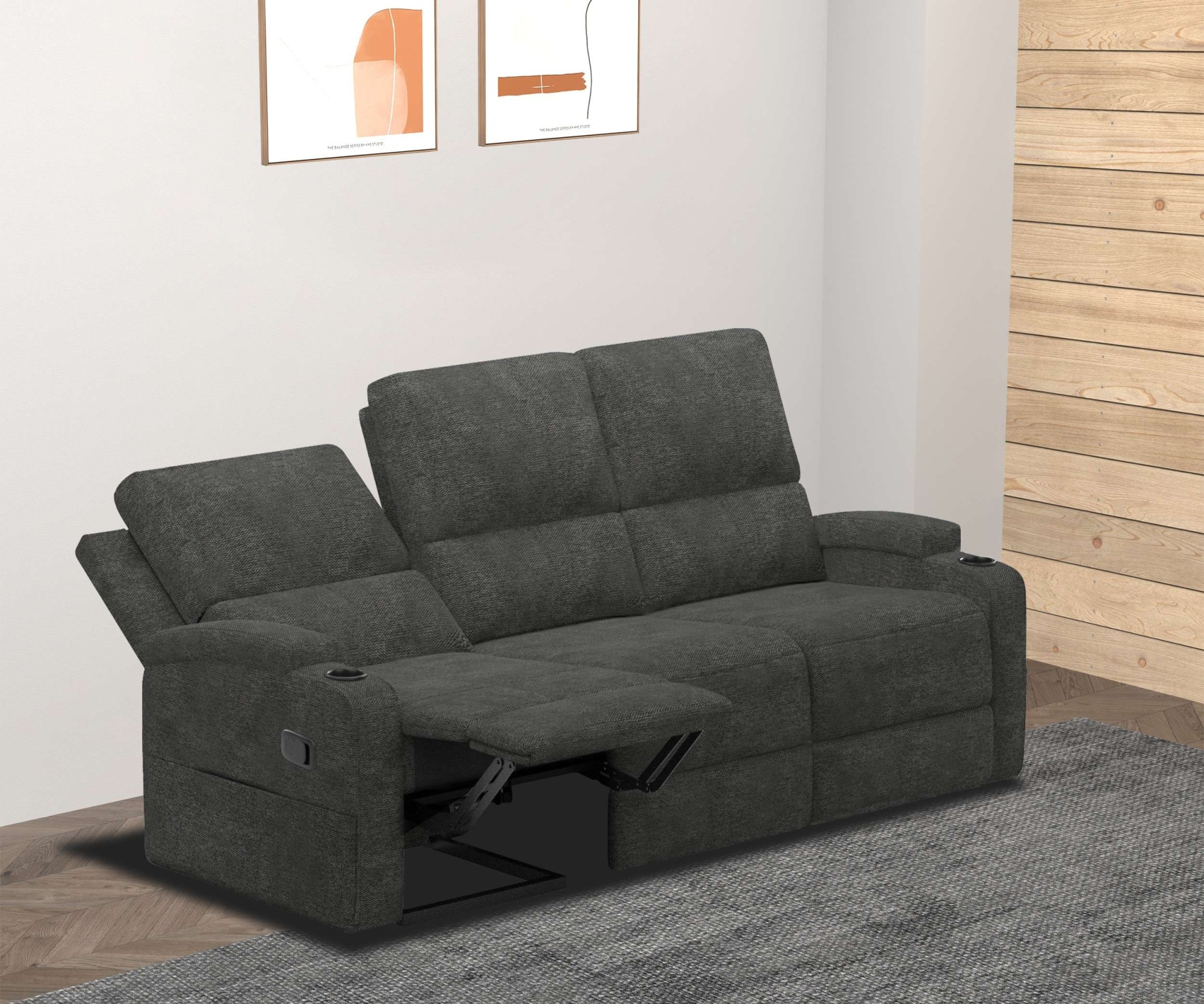 Home affaire 3-Sitzer »Napori«, Kinosofa mit 2 x Relaxfunktion und Getränkehalter