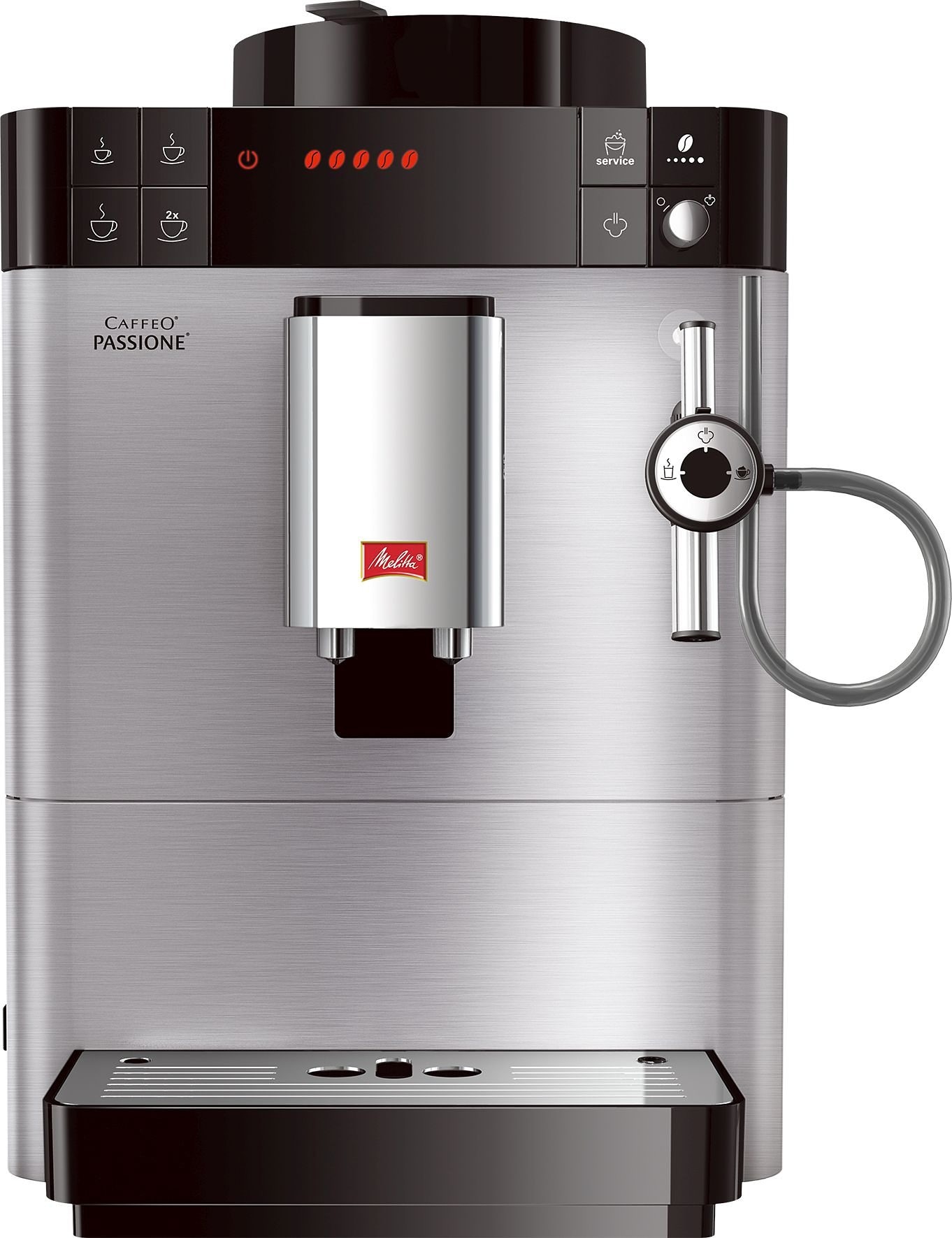 Melitta Kaffeevollautomat »Passione® F54/0-100, Edelstahl«, Moderne Edelstahl-Front, tassengenau frisch gemahlene Bohnen