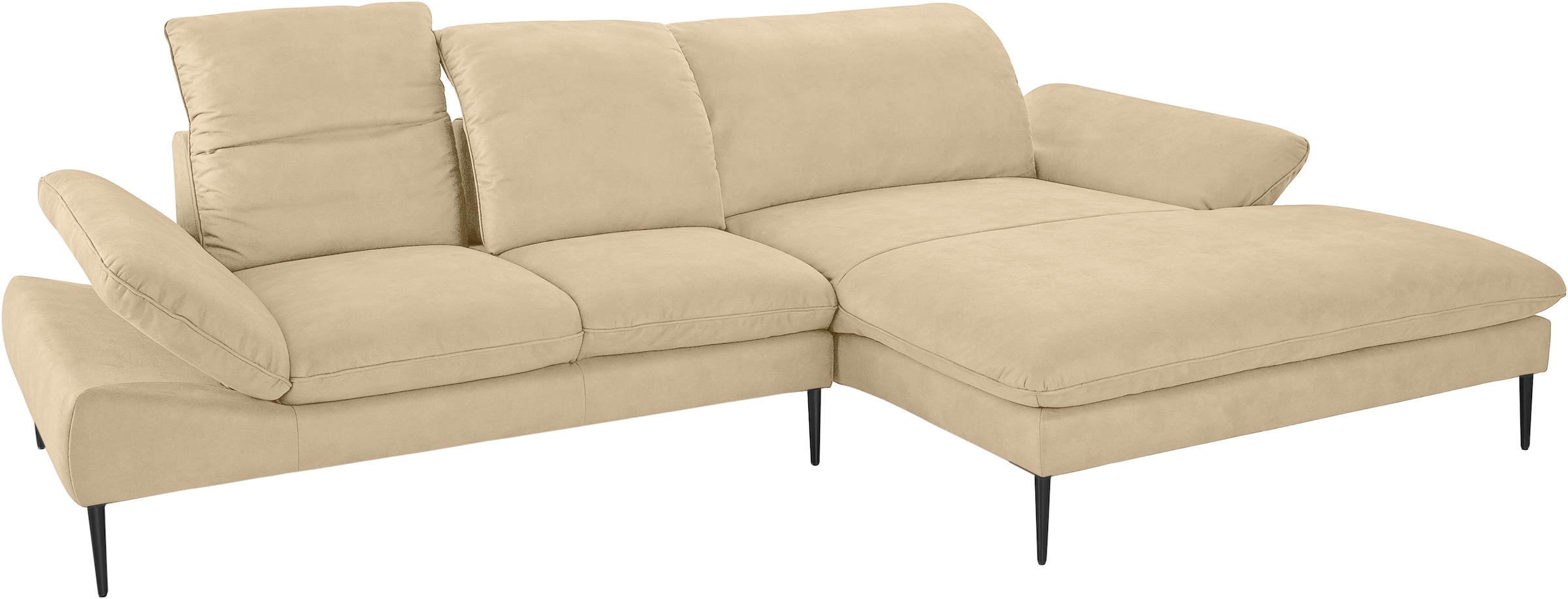 W.SCHILLIG Ecksofa »enjoy&MORE, Designsofa, elegant und bequem, L-Form«, Sitztiefenverstellung, Füße schwarz pulverbeschichtet, Breite 310 cm