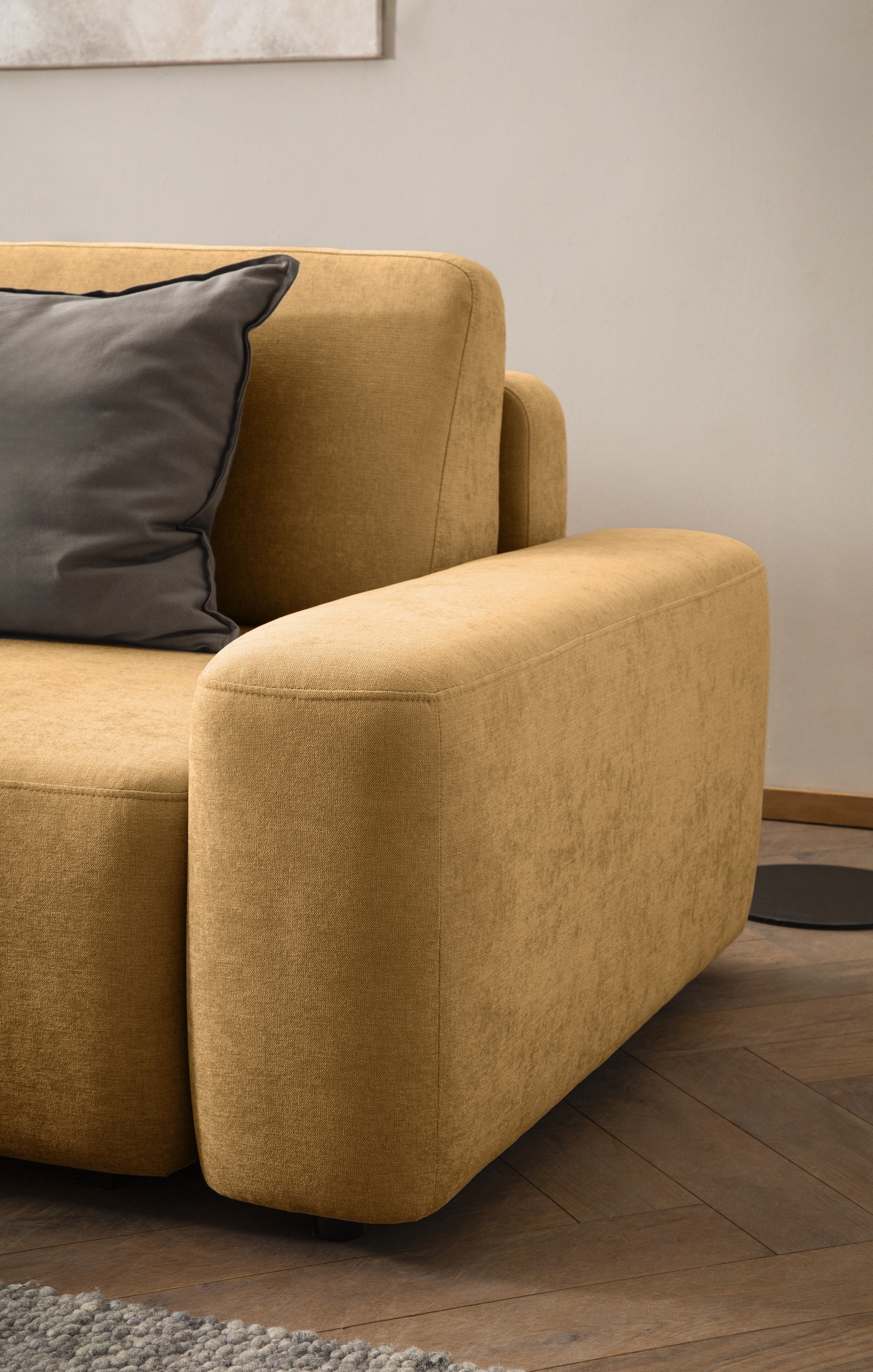 INOSIGN Ecksofa »TORGE (264cm), Schlafsofa in Cord, Samtvelours o Struktur fein, L-Form«, Schlaffunktion, Bettkasten, Liegefläche: 125/210 cm