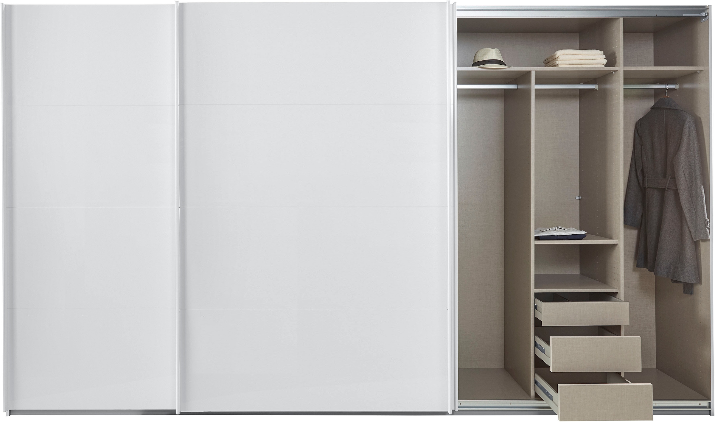 rauch Schwebetürenschrank »Kleiderschrank Schrank Garderobe TOPSELLER OTELI inkl. Inneneinteilung«, mit 3 Innenschubladen sowie zusätzlichen Einlegeböden MADE IN GERMANY
