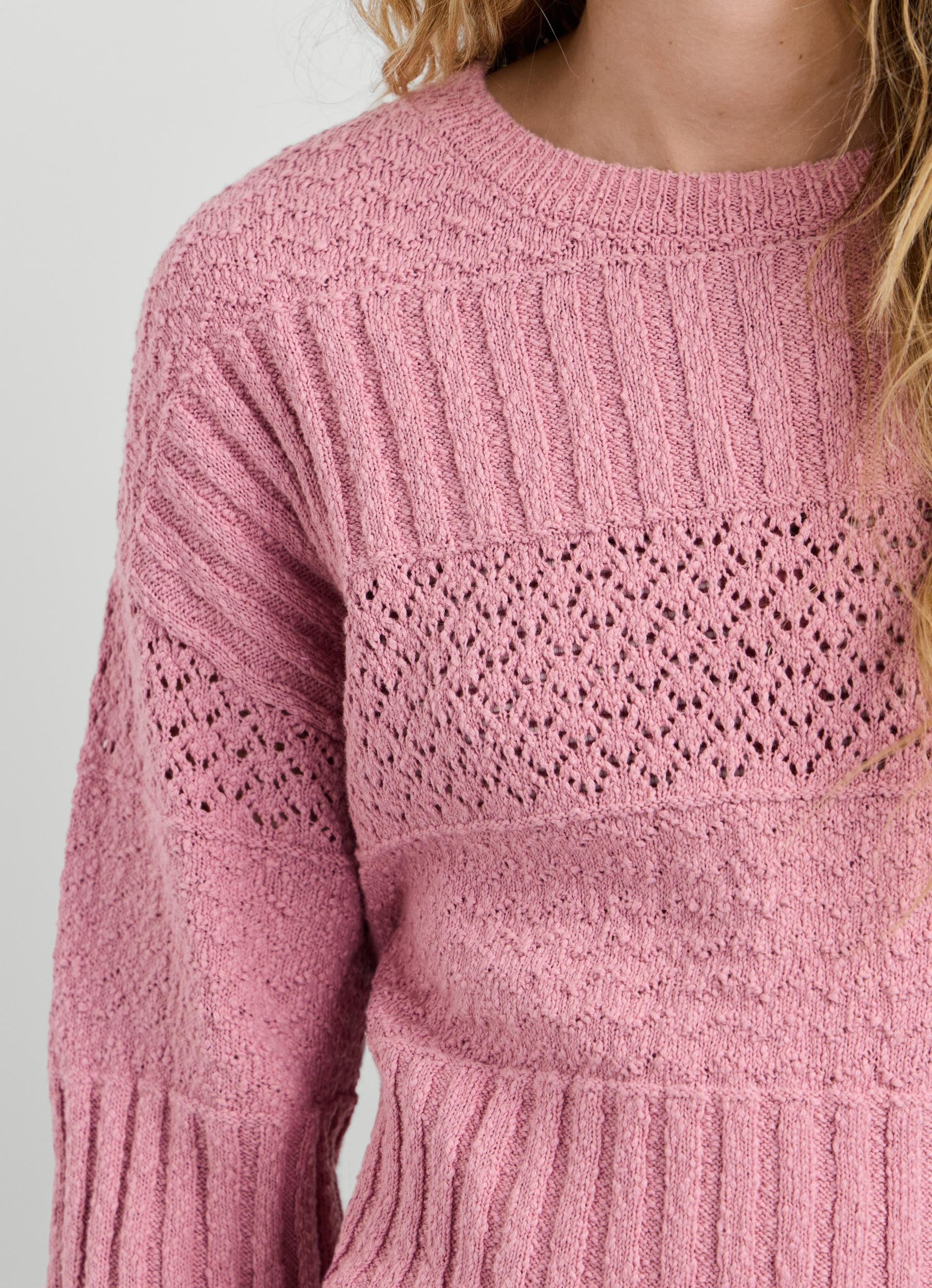Pepe Jeans Strickpullover »ALAYA« im Strukturmix, reine Baumwolle